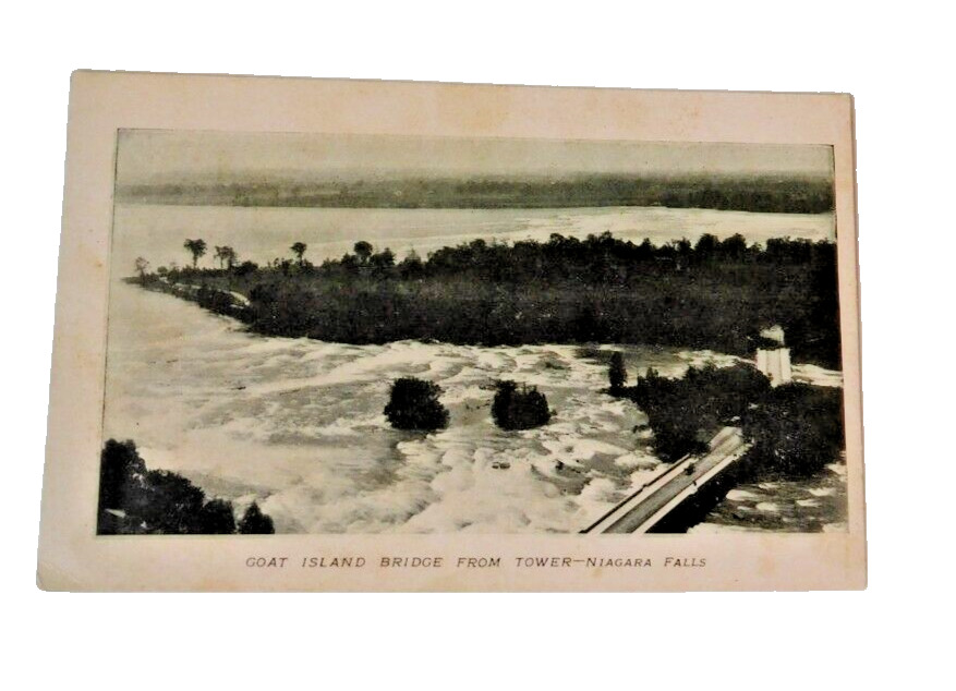 Goat Island Bridge from Tower - Niagara Falls VTG Undivided Postcard
