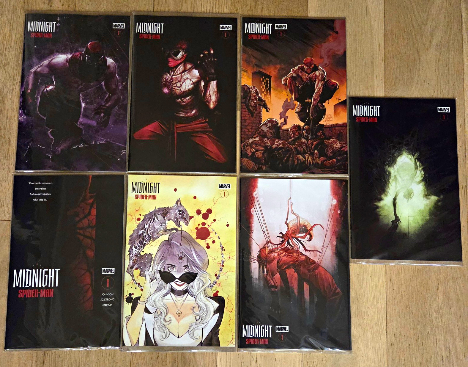 Marvel Midnight Spider-Man #1 Spider-Man Variant Cover Comic Book Lot. 7 Books