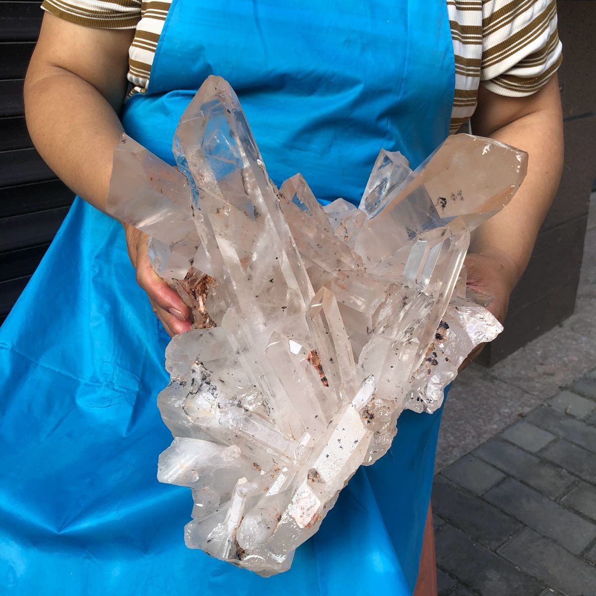 24.09LB Natural Clear Quartz Cluster Crystal Cluster Mineral Specimen Heals 6721