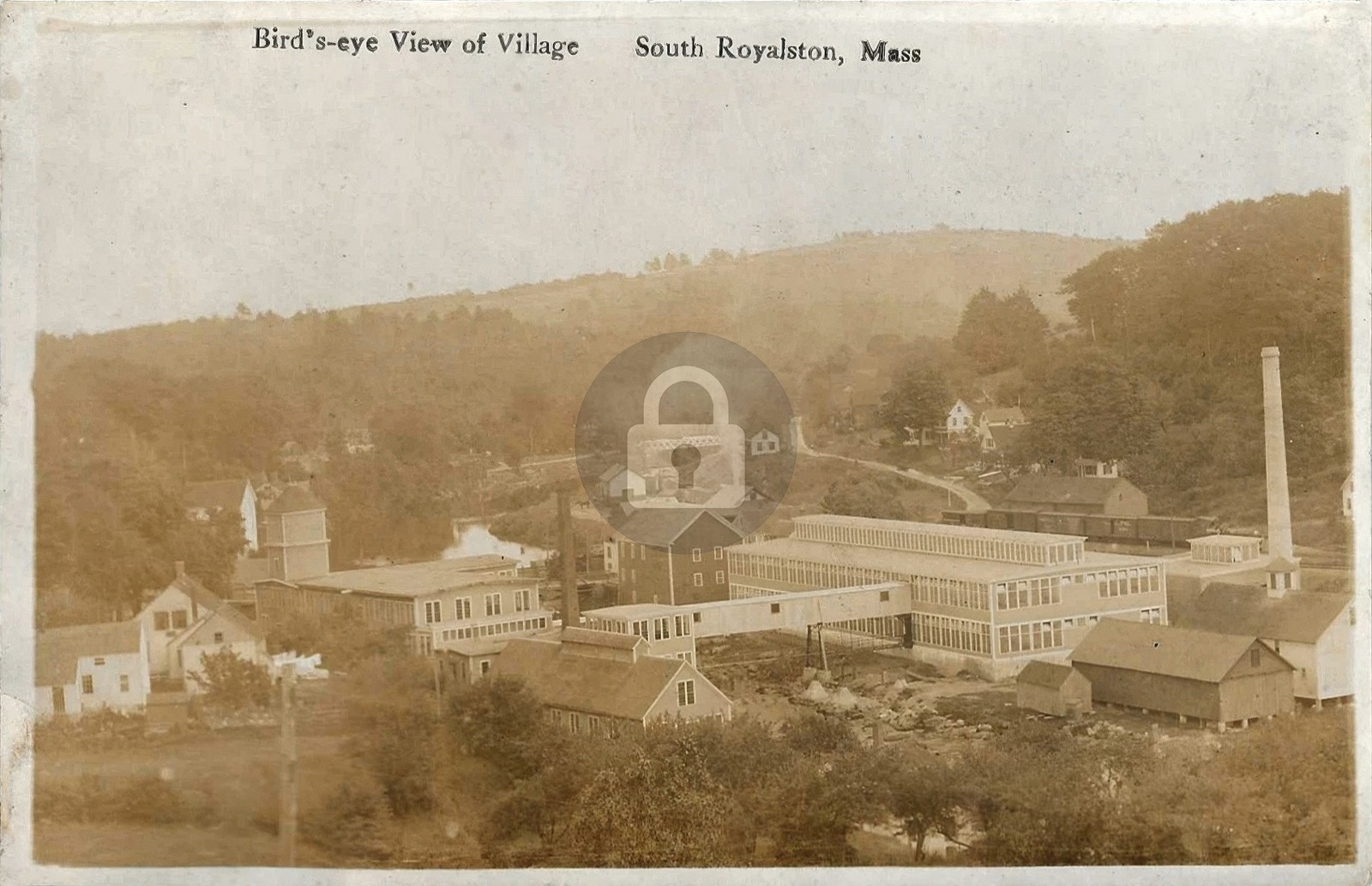 c1920 Bird\'s Eye View South Royalston MA Village RPPC Photo Postcard COPY