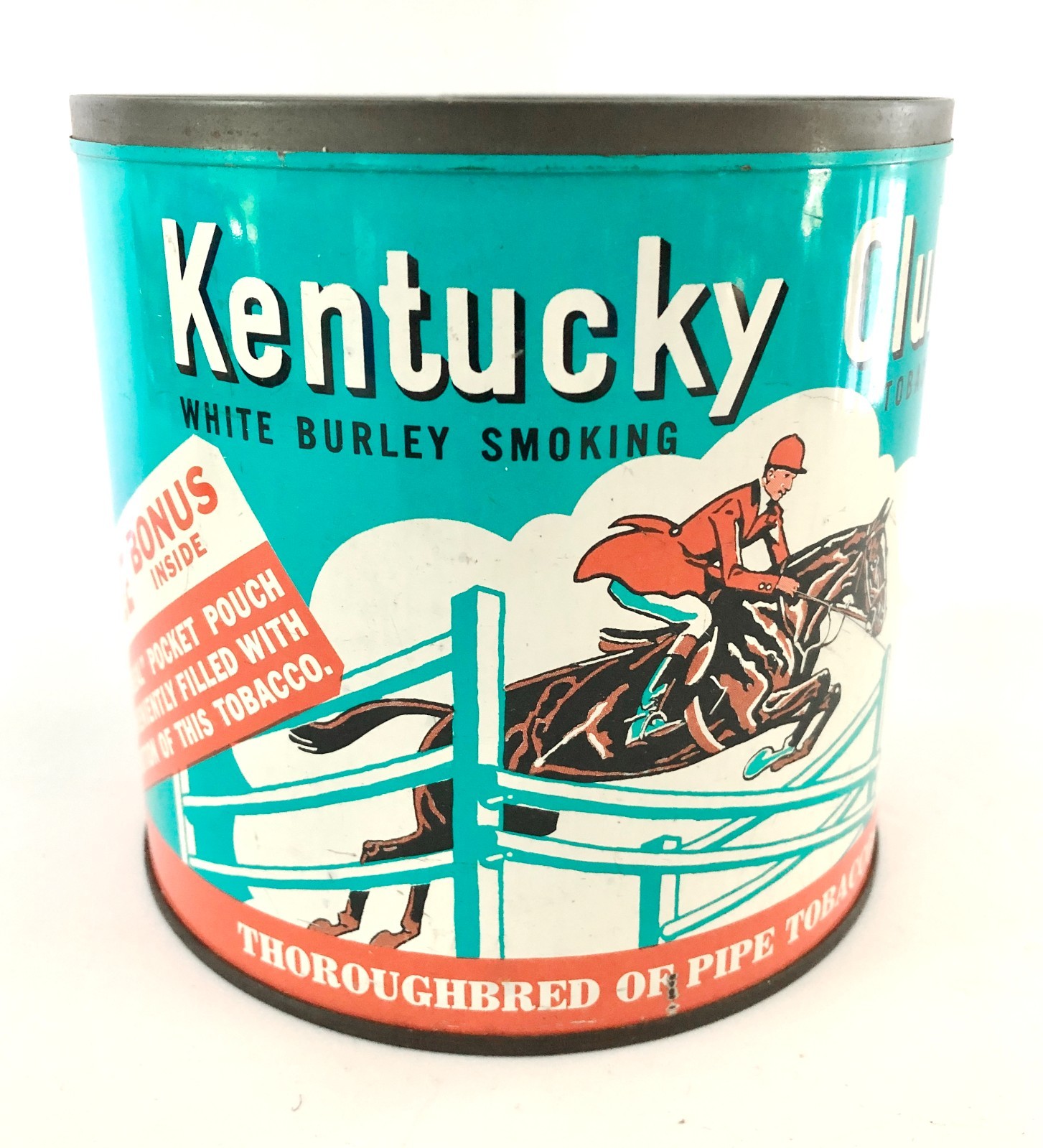 Vintage KENTUCKY CLUB 14 Oz Empty Tin W/ 1926 Tax  Stamp Nice Shelf Display