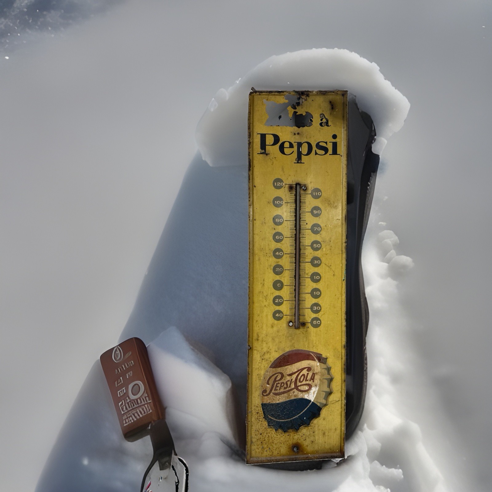 Vintage “Have a Pepsi” Advertising Wall Thermometer Working M-165 Yellow AAW