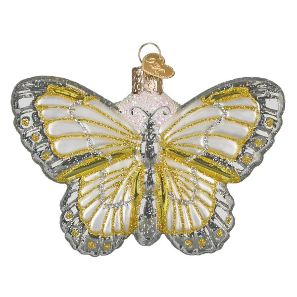Old World Christmas STERLING BUTTERFLY (12746) Glass Ornament w/OWC Box
