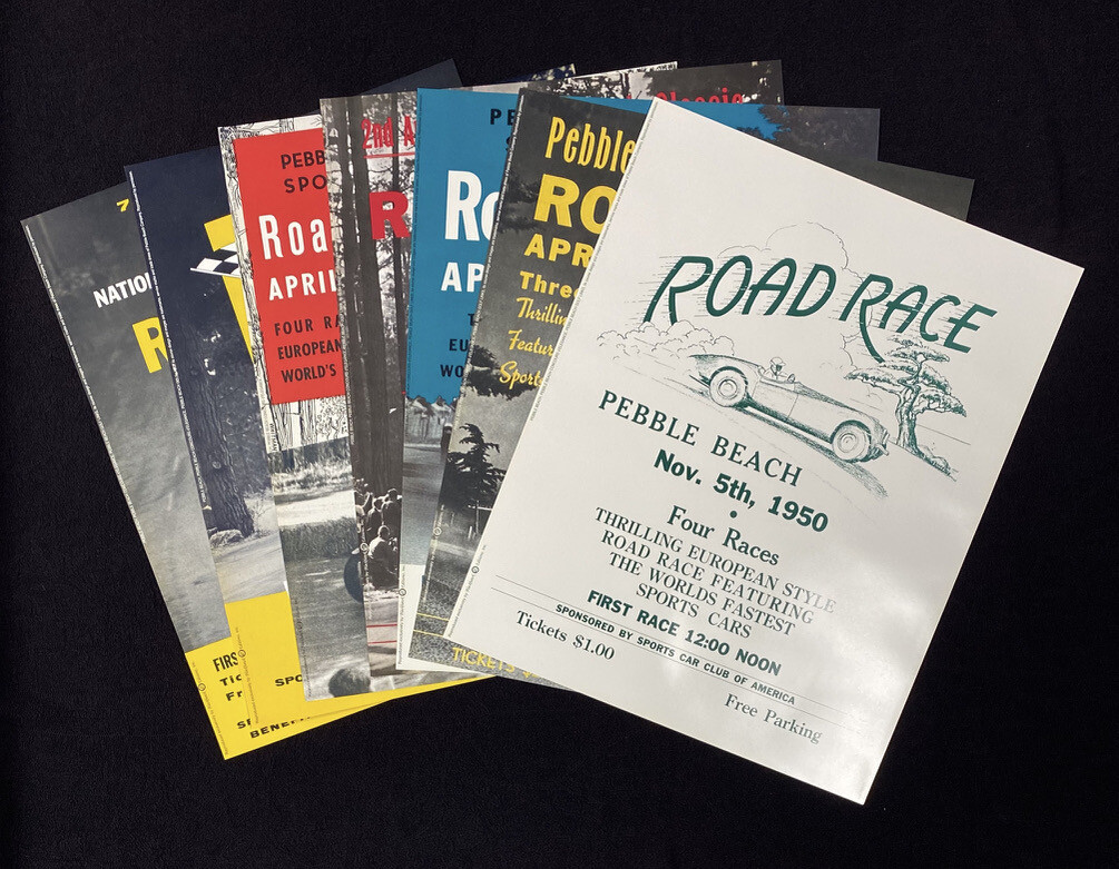 1st-7th Pebble Beach 1950-56 Road Race Concours Blackhawk Poster Set SCCA 16x20