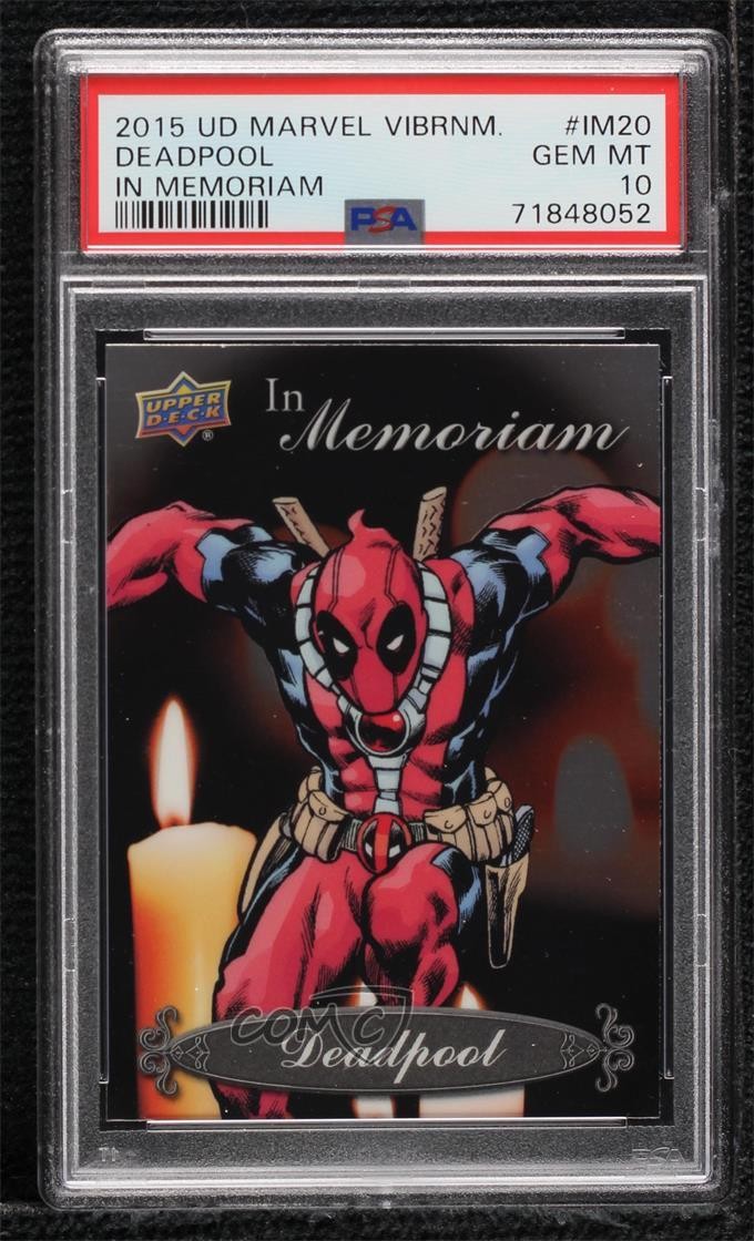 2015 Upper Deck Marvel Vibranium In Memoriam Deadpool #IM-20 PSA 10 GEM MT 2k3