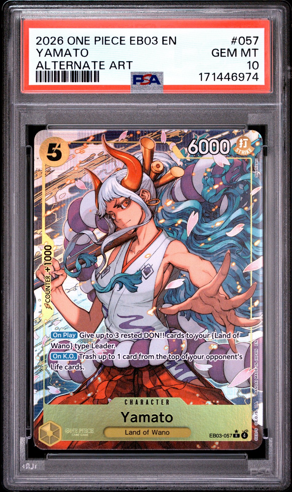 2026 ONE PIECE EB03-EXTRA BOOSTER -ONE PIECE HEROINES EDITION- YAMATO PSA 10