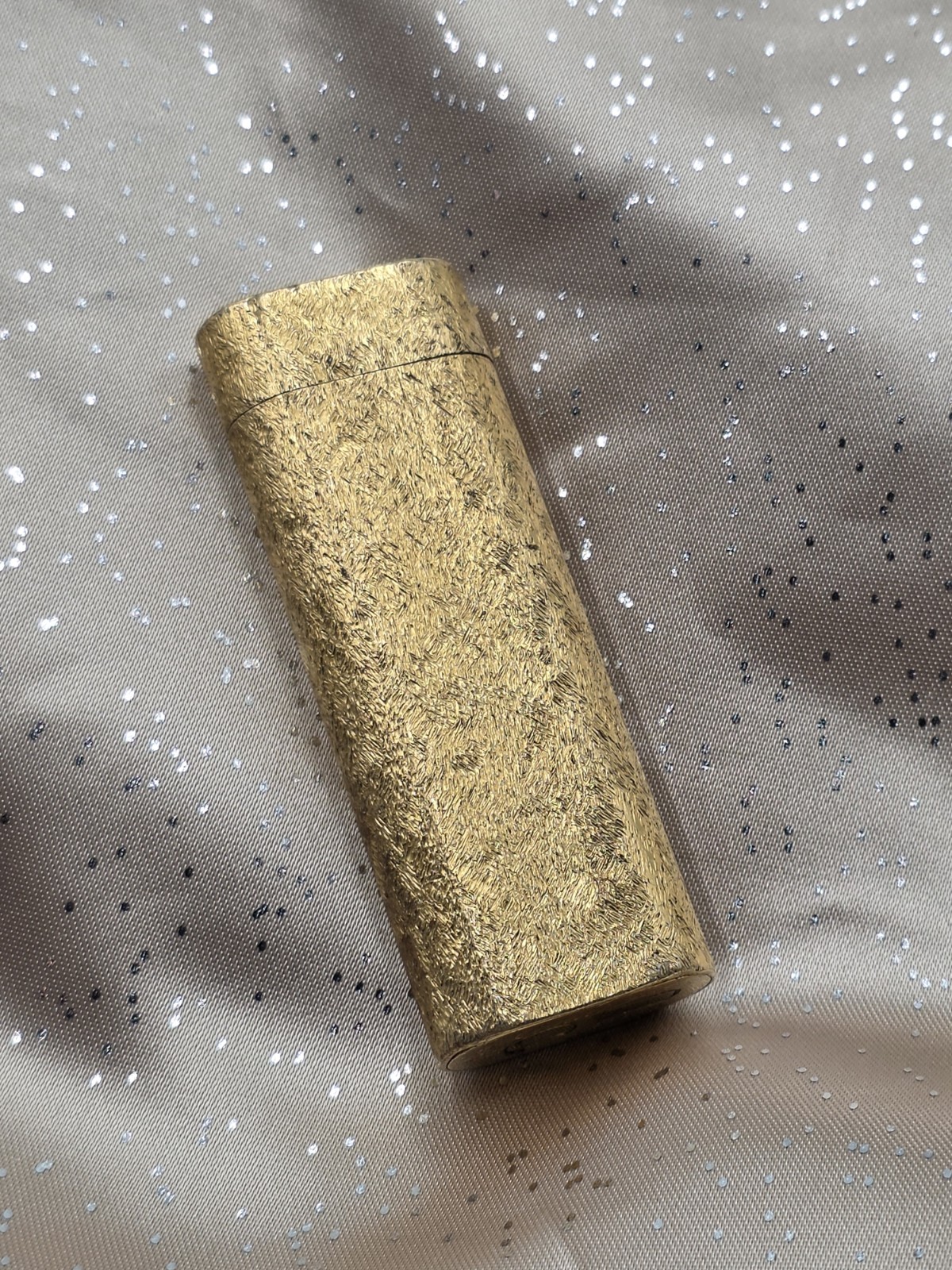 Vintage Cartier Paris Gold Plated 20 Microns France Guilloche Flip Top Lighter.