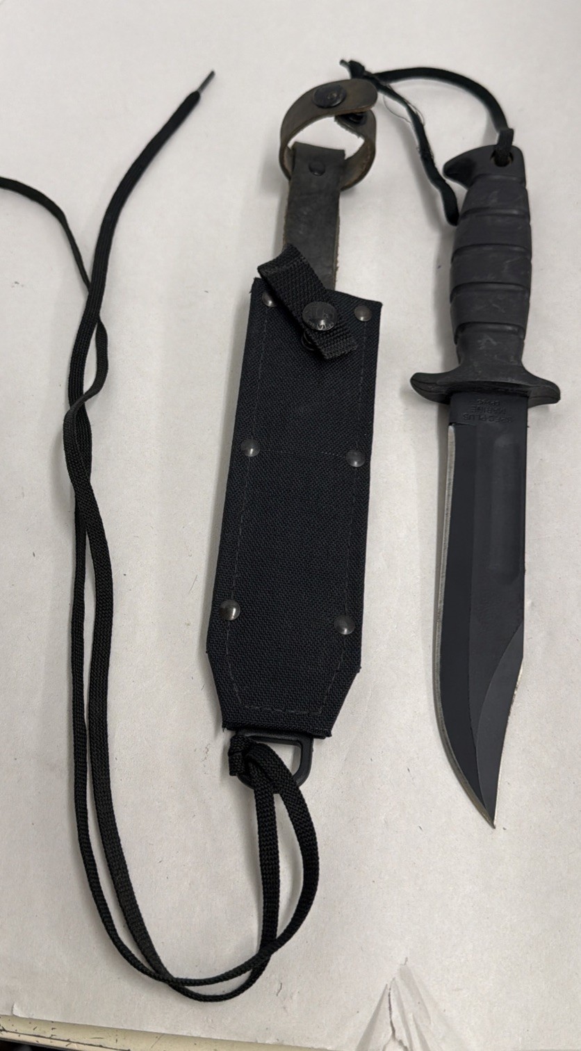 Ontario Spec Plus Marine SP1-95 Fixed Blade Knife Black w/ Sheath USA Ontario Spec Plus Marine SP1-95 Fixed Blade Knife Black w/ Sheath USA