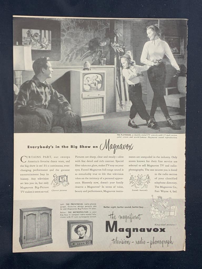 Magazine Ad - 1951 - Magnavox TV's