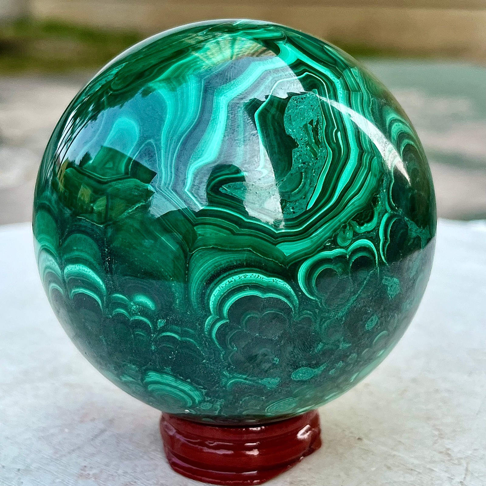 2.25LB Natural peacock quartz hand carved sphere crystal repair gemstone ball