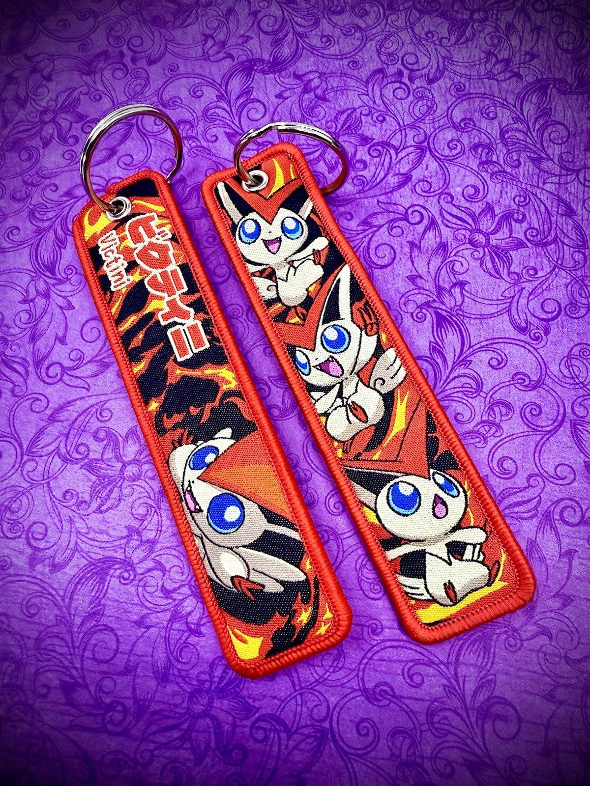 1 Piece Double Sided 5 Inch Pokemon Victini Keychain