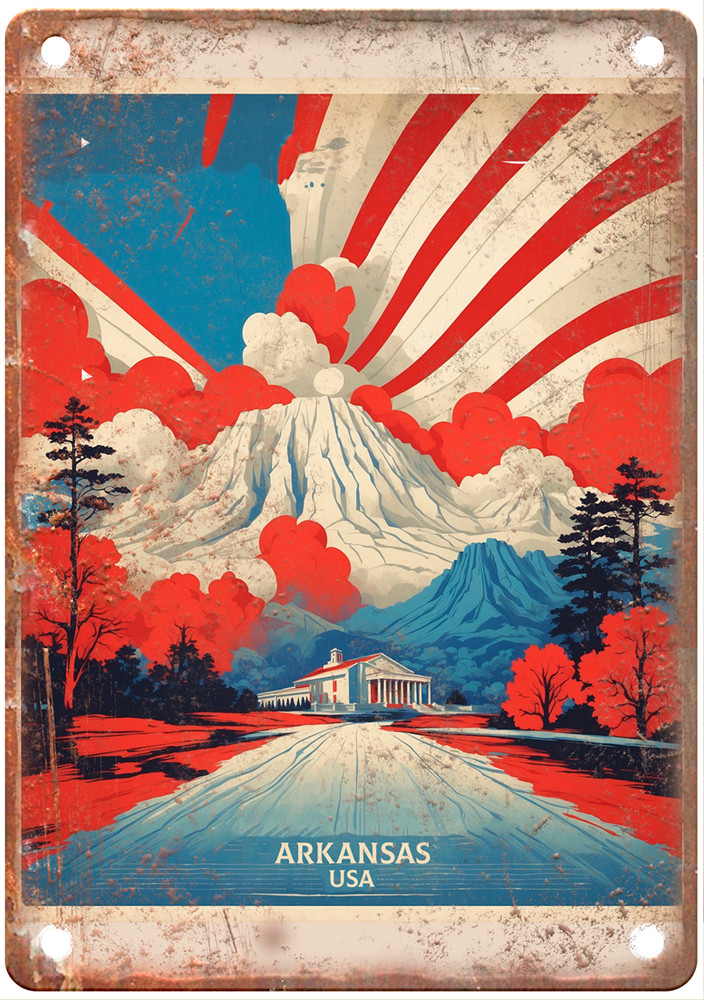 Vintage aRKANSAS United States Retro Look Travel Poster Metal Sign T3626