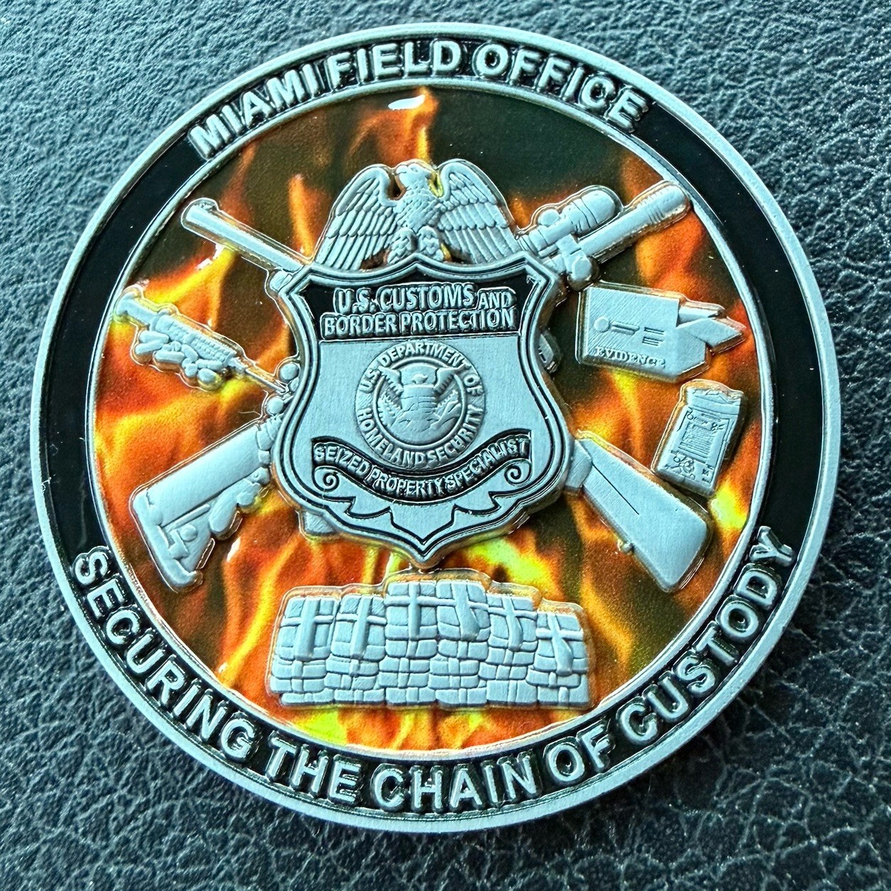 US CBP Field Operations EVIDENCE Miami FLORIDA Challenge Coin Airport Cruise