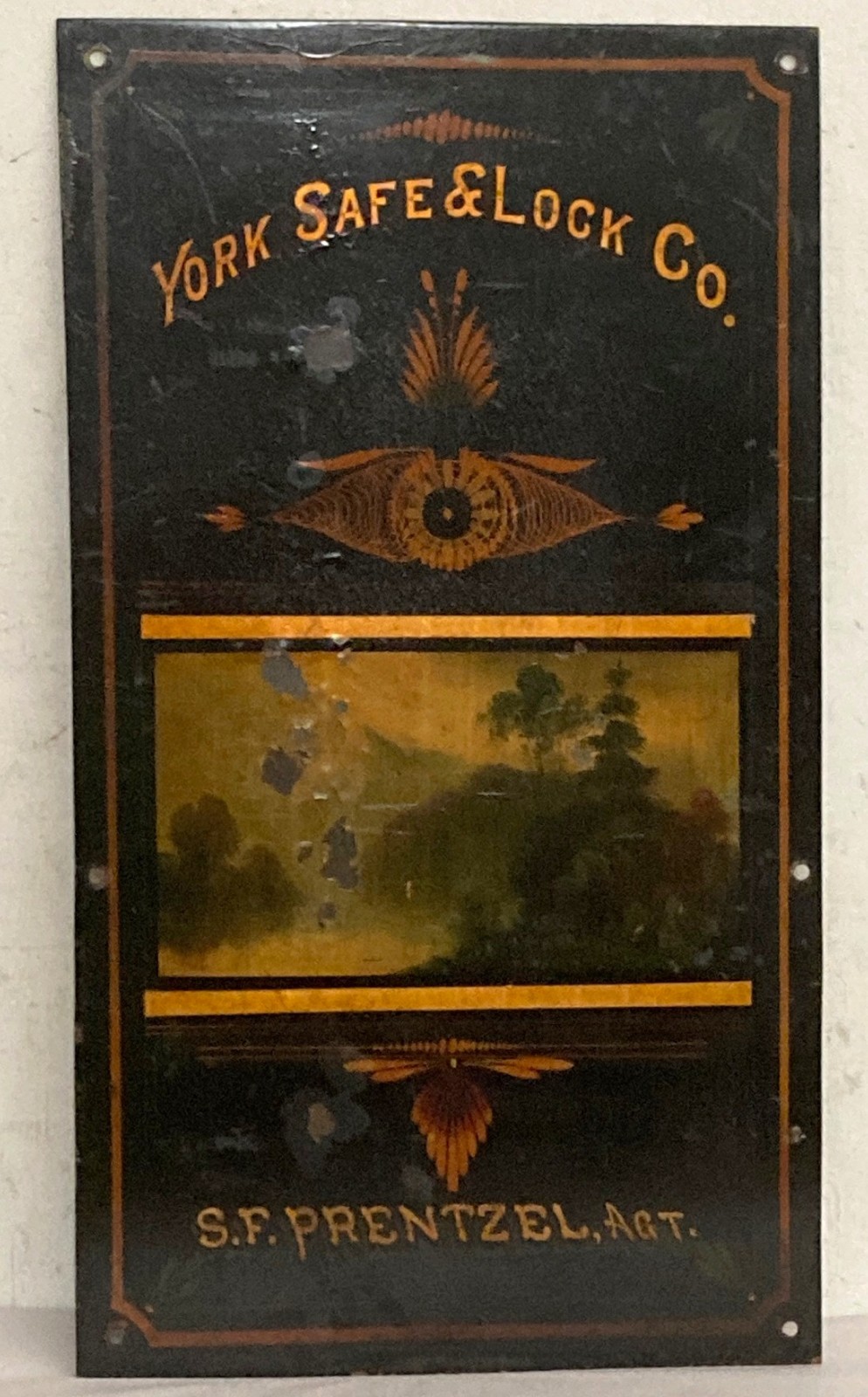 Antique 19th C. York Safe & Lock Dealer Advertising Sign