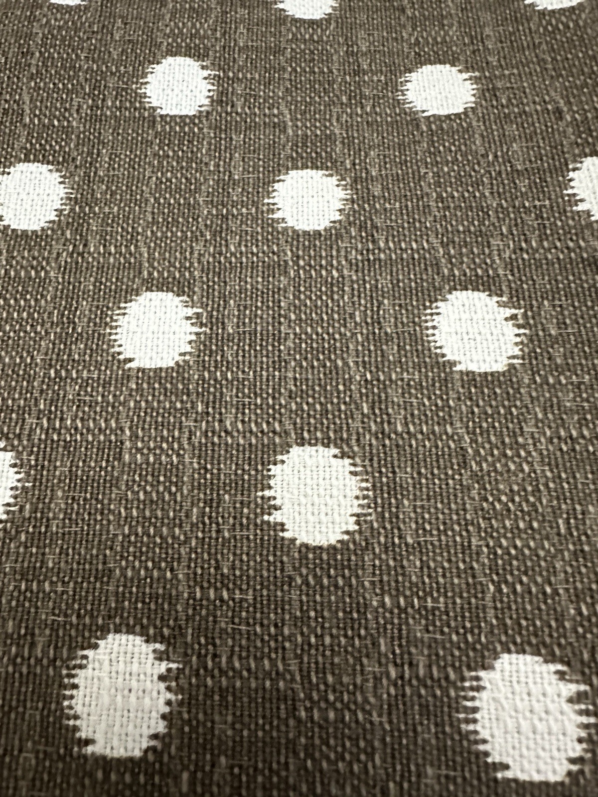 Sevenberry  BROWN CREAM Polka Dot IKAT Upholstery 10 Yds 54” Heavy Weight Fabric