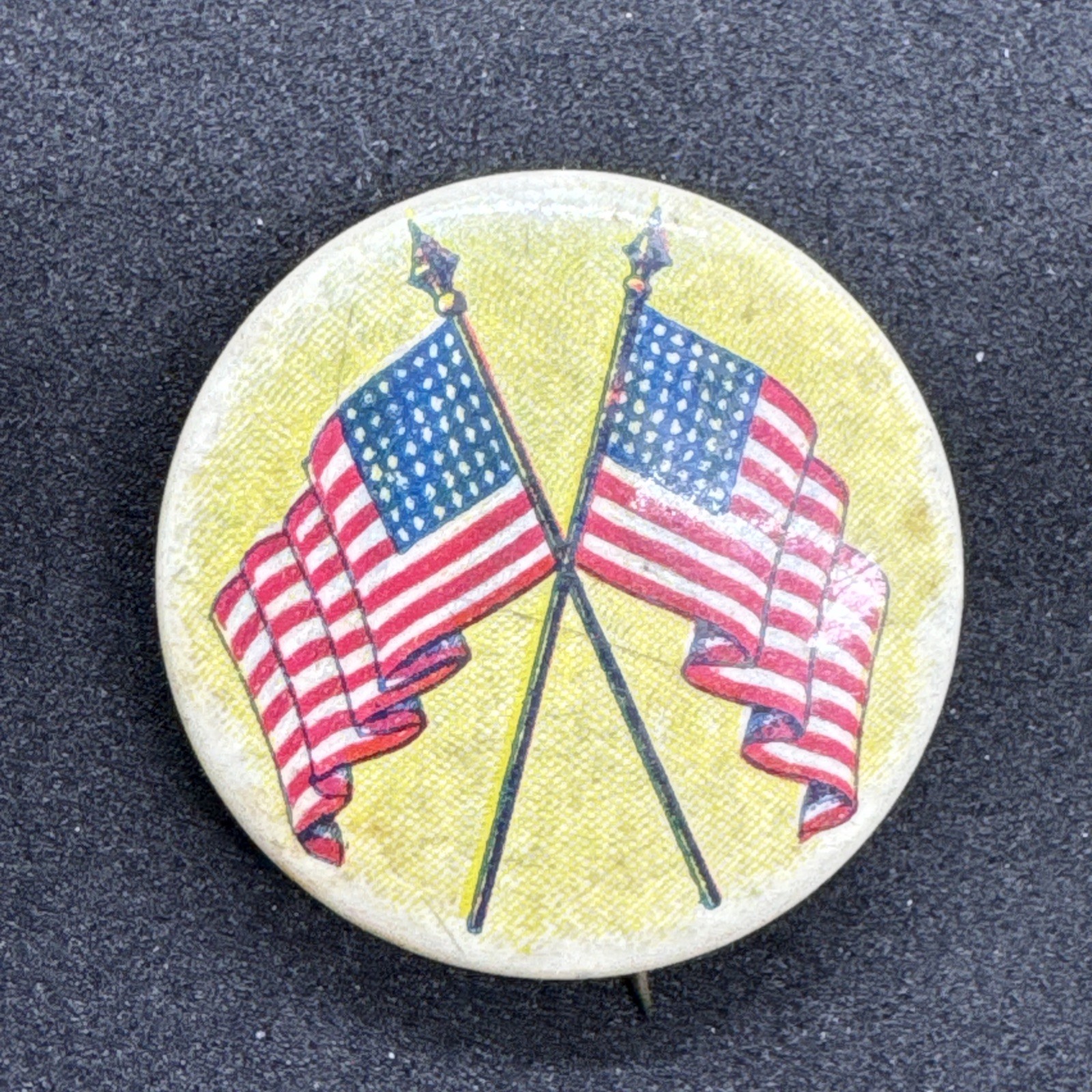 Vintage American Flag US Patriot National Patriotism America Pinback Button 