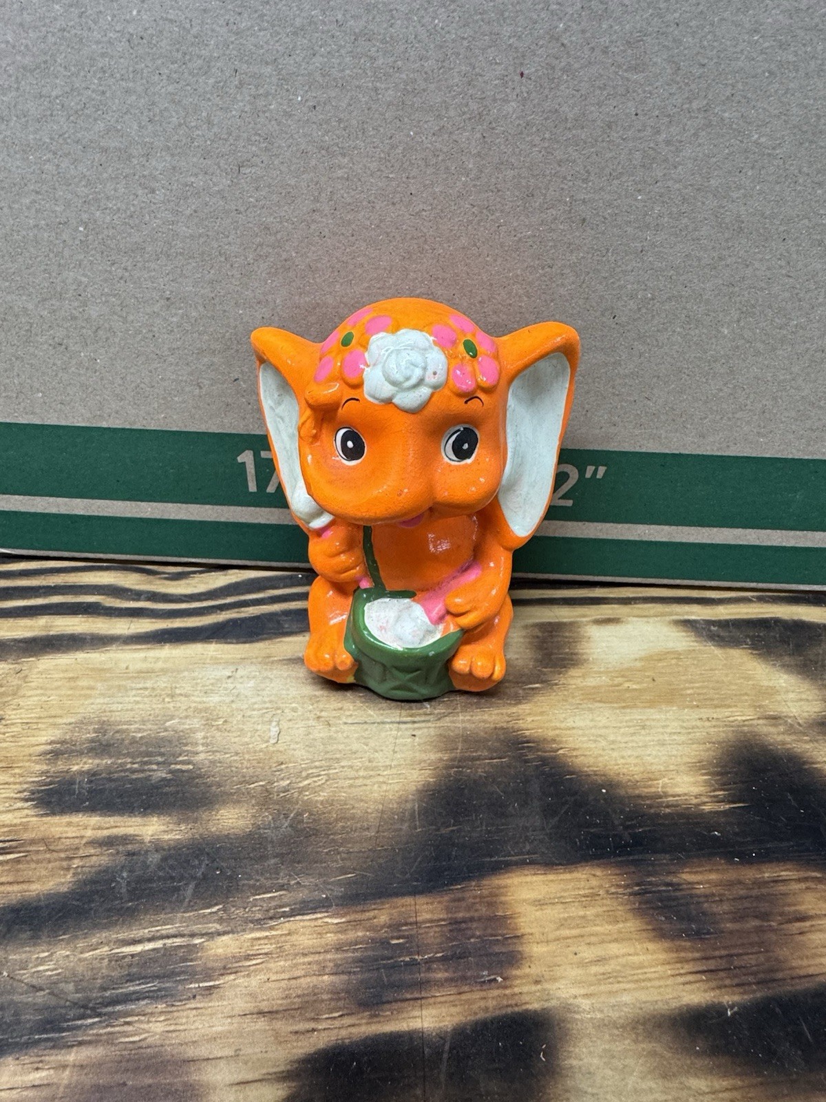 Vintage Sunward Orange Elephant Ceramic Coin Bank Flower Retro Kitsch Decor Vintage Sunward Orange Elephant Ceramic Coin Bank Flower Retro Kitsch Decor