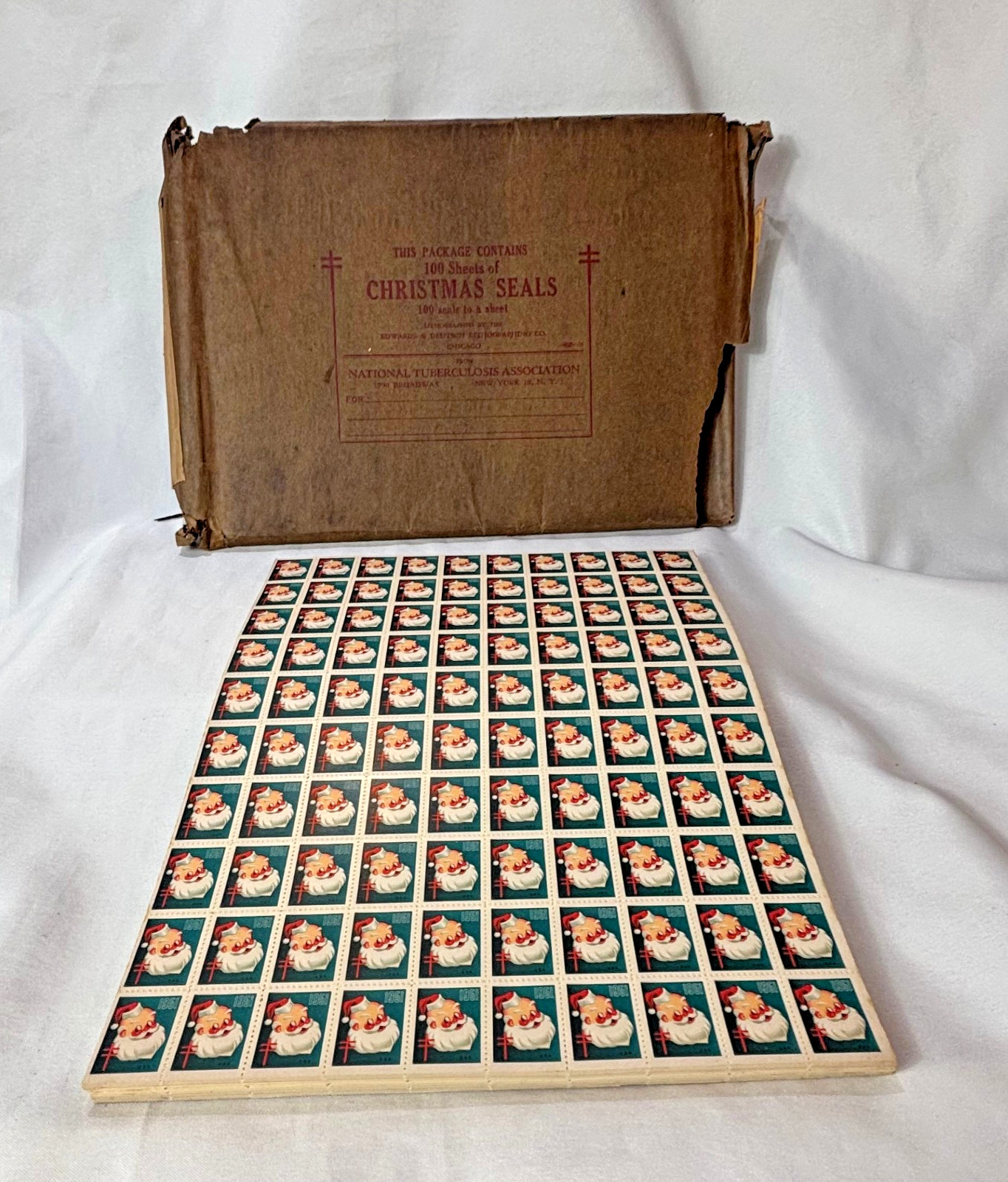 1951 Package Of Christmas Seals Approx 57 Sheets National Tuberculosis Assoc.