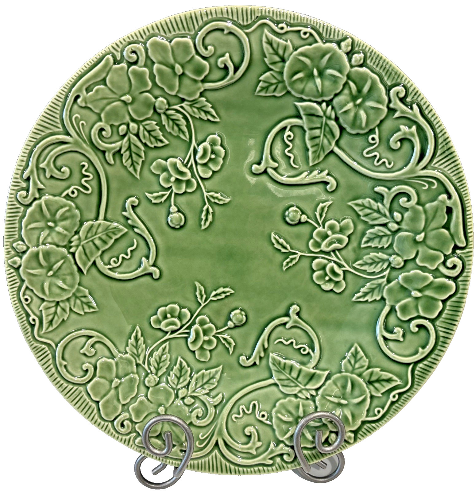 Vintage Bordallo Pinheiro Green Majolica 12
