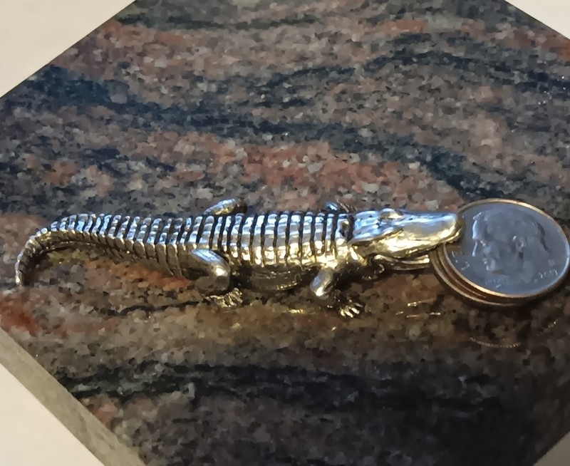 Vintage Mechanical Gator ROACH CLIP Silver tone Vintage Mechanical Gator ROACH CLIP Silver tone