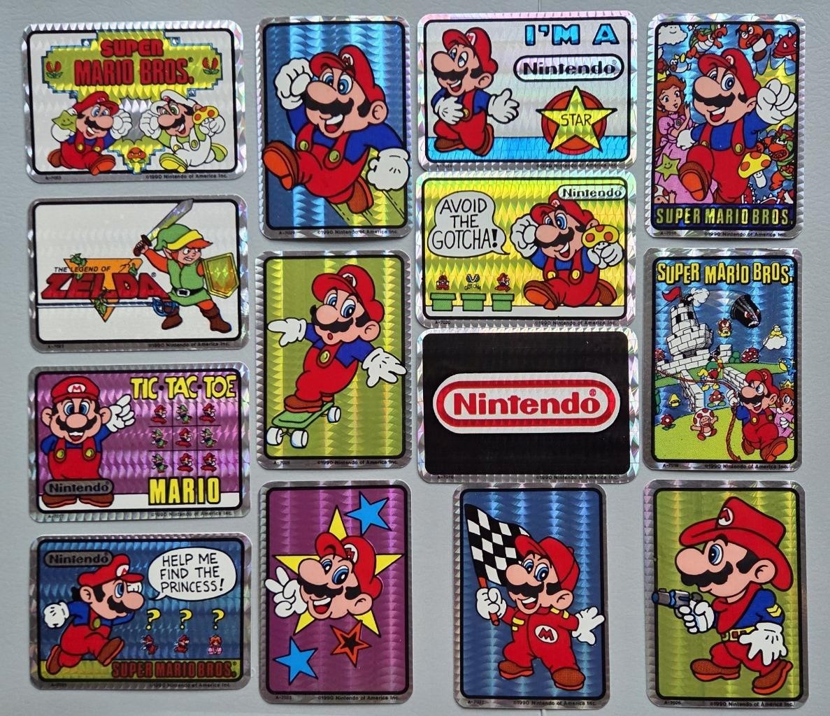 14 Rare VTG Prism 1990 Super Mario Bros Vending Machine Stickers by Nintendo NOS