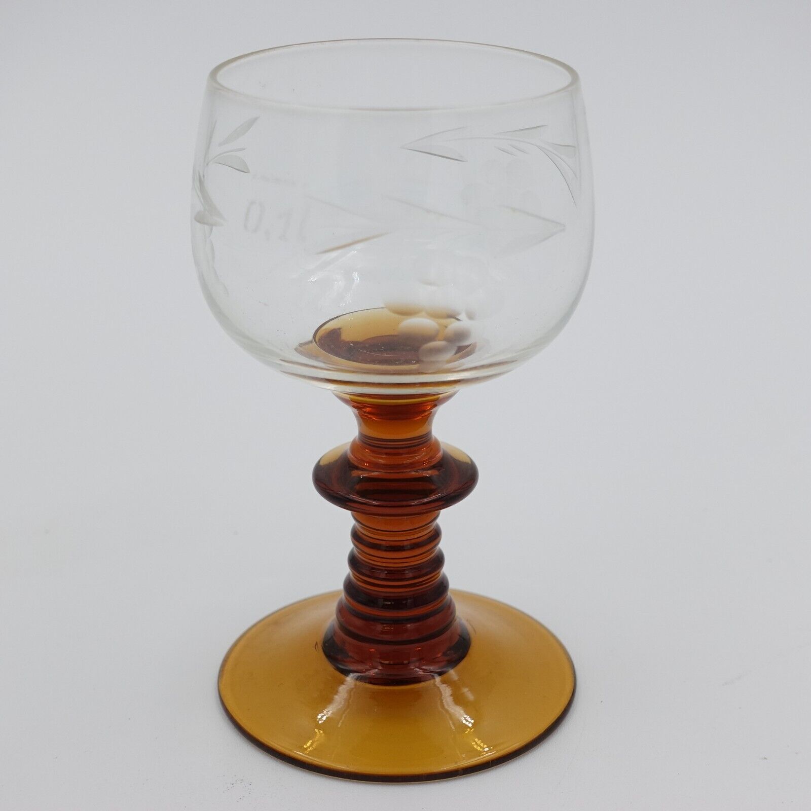 Roemer Wine Glass Amber Beehive Cut Glass Grapes 4.5 Replacement