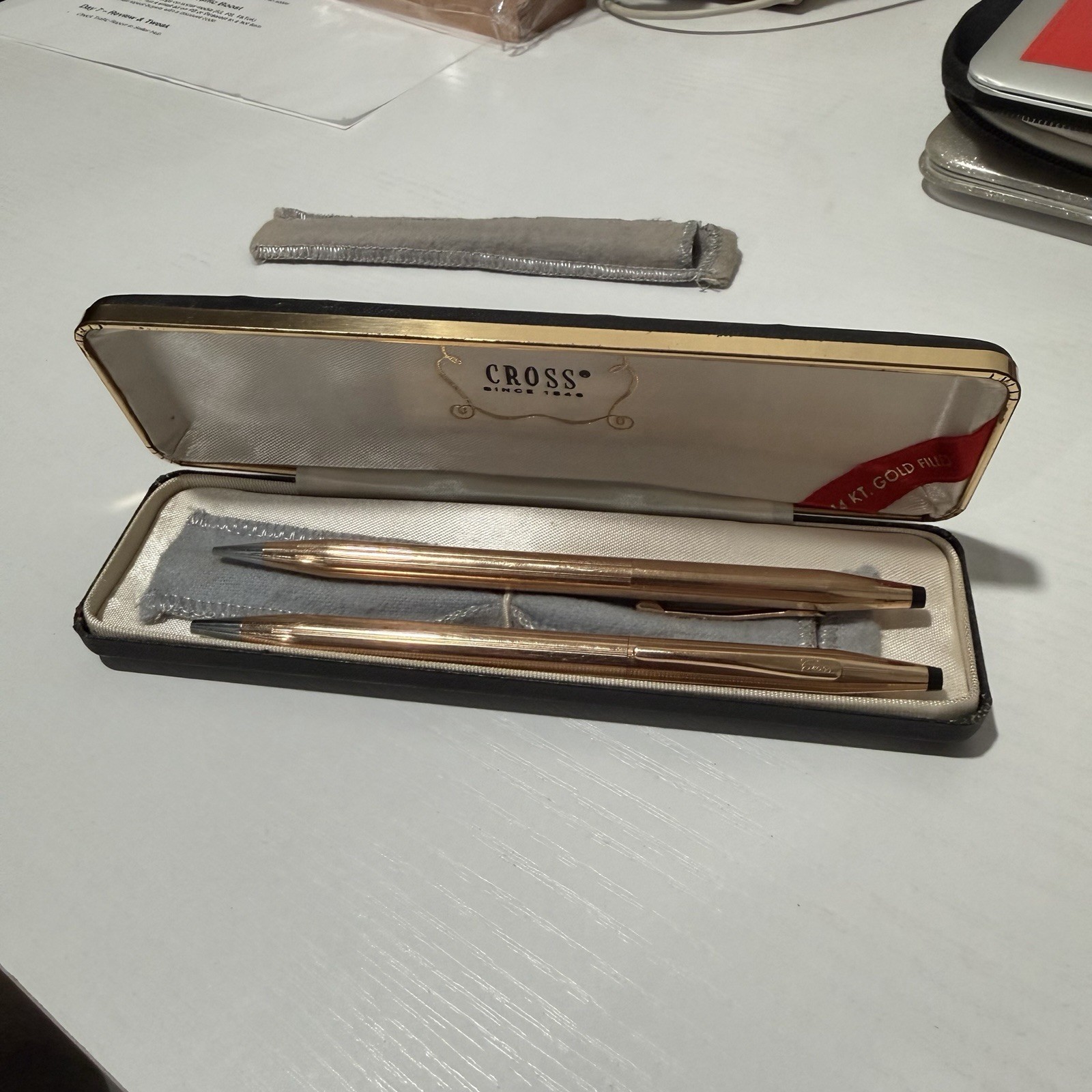 Cross 1/20 14K Gold Filled (1) Pen & (1) Pencil Working USA Made