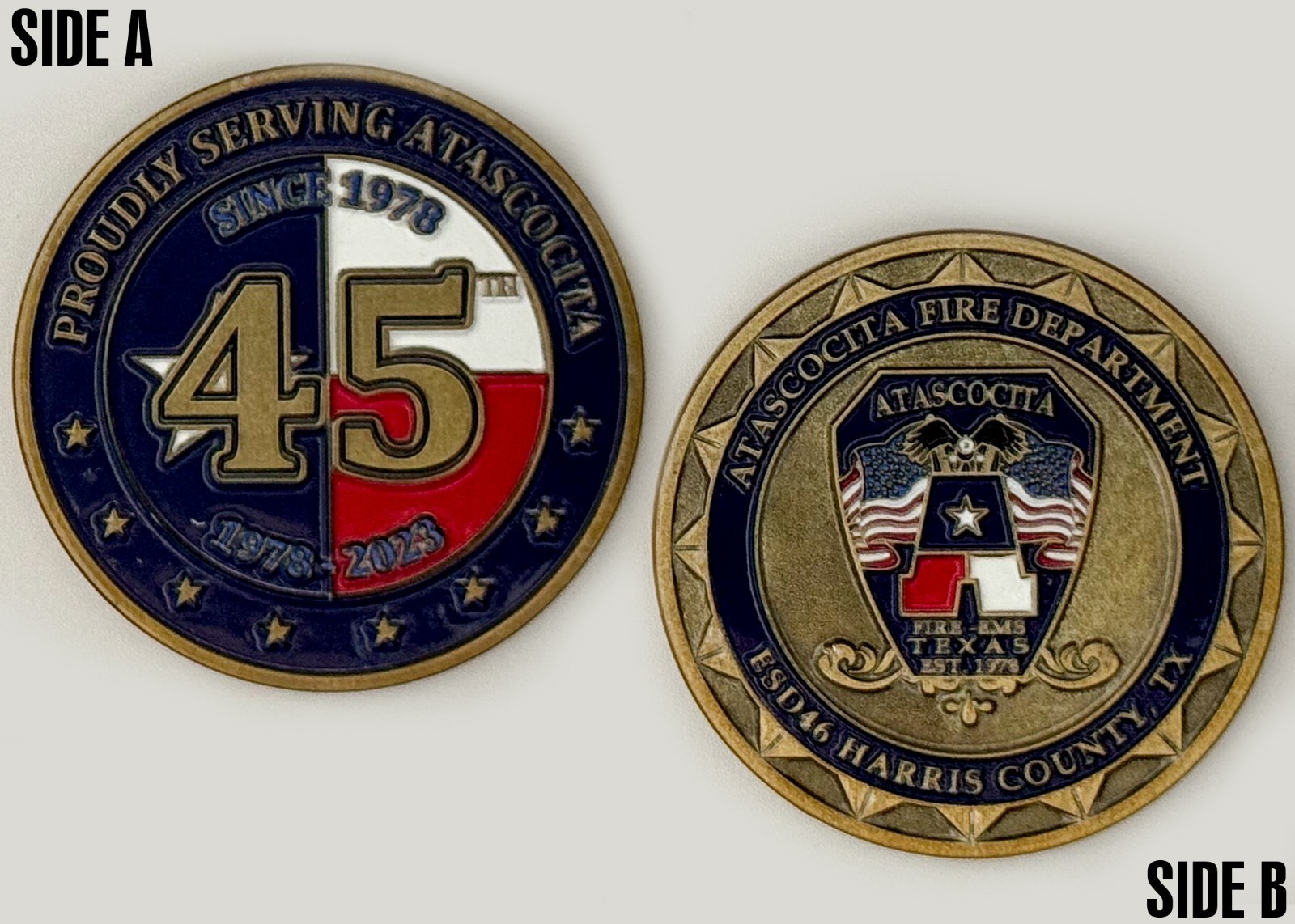 Atascocita Fire Department 45th Anniversary Challenge Coin 2#15