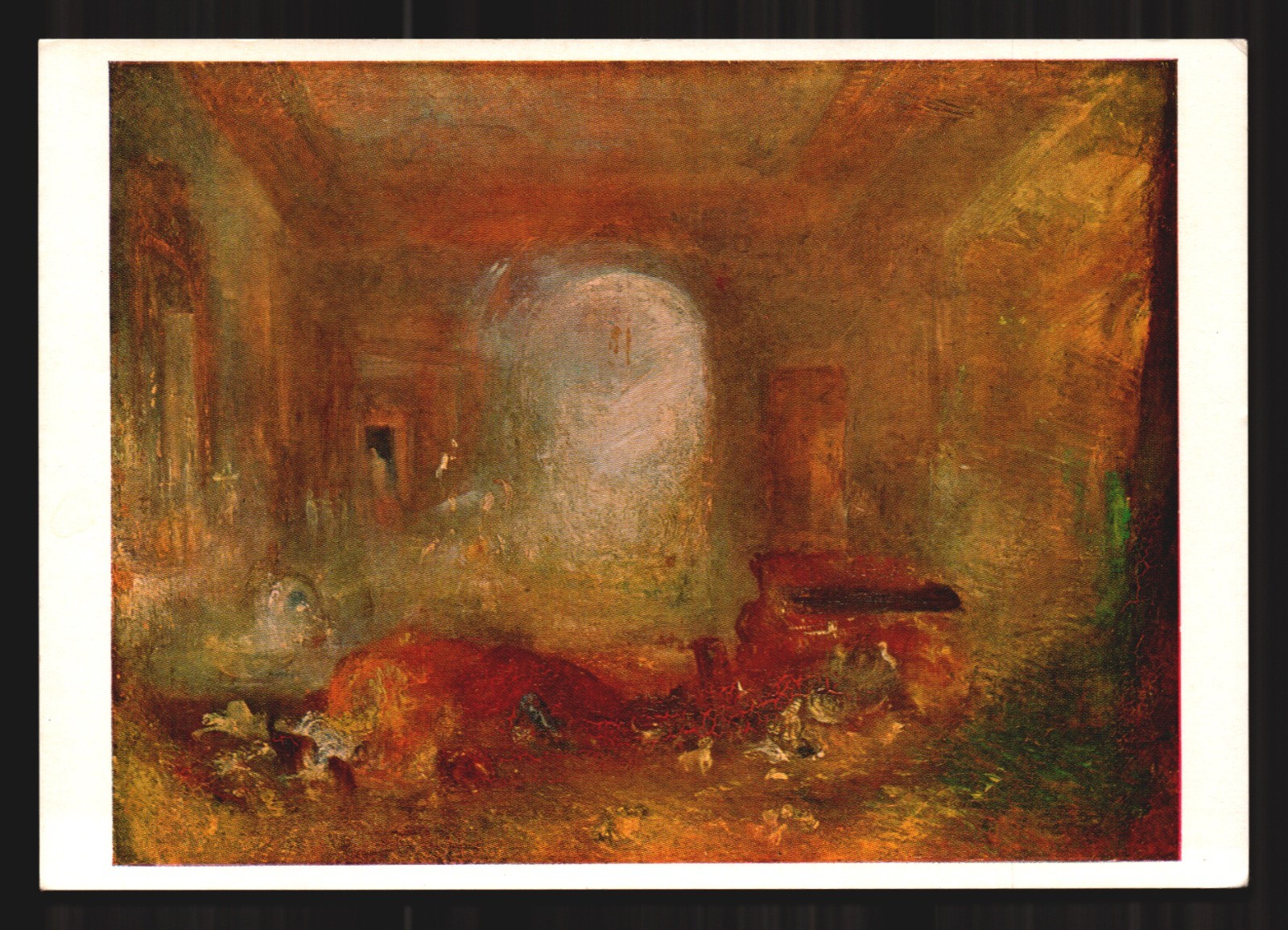 Postcard Vtg Art jmw Turner interior at Petworth 1988 Tate Gallery