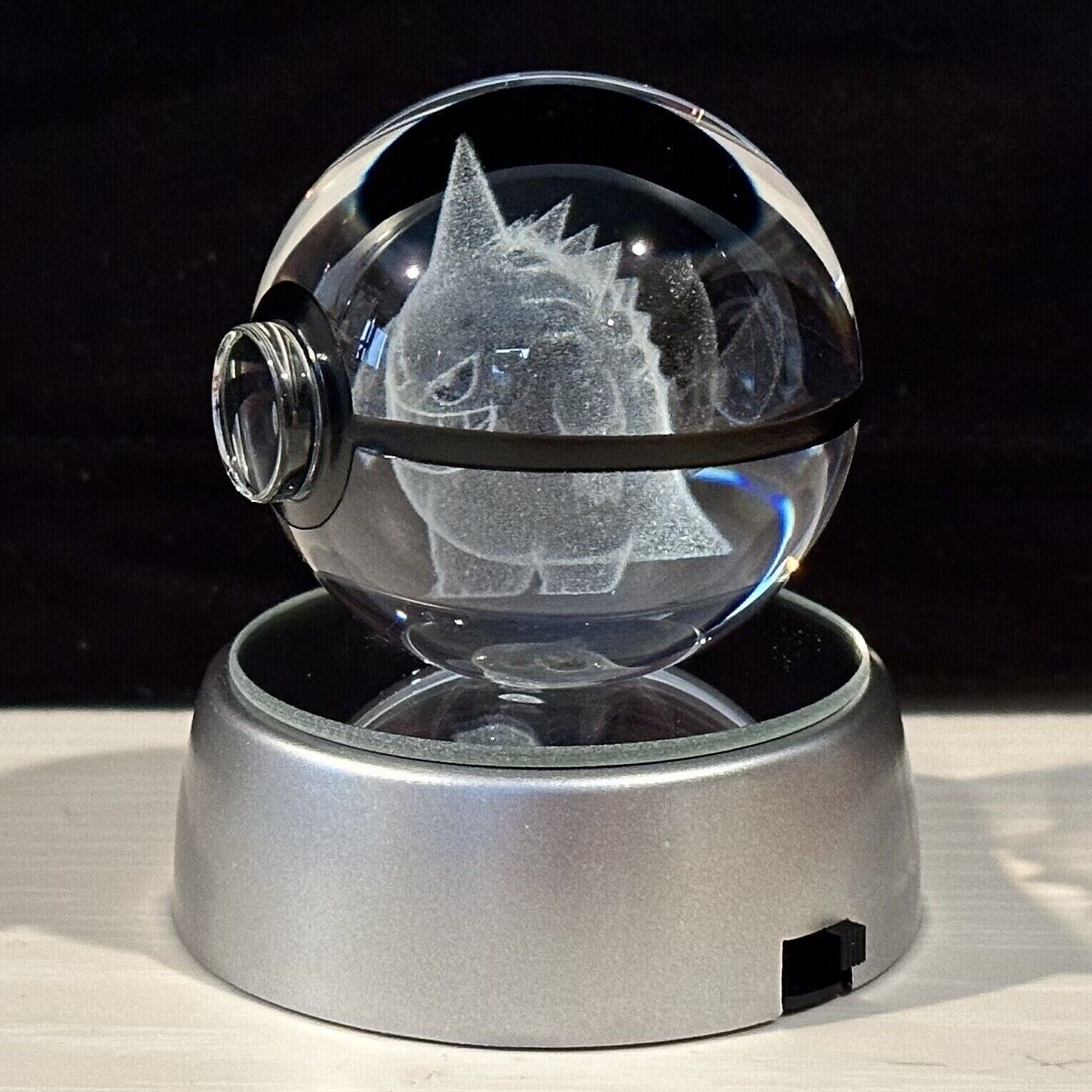 Gengar  Crystal Ball 3D Laser Engraving Etched Pokemon - NEW