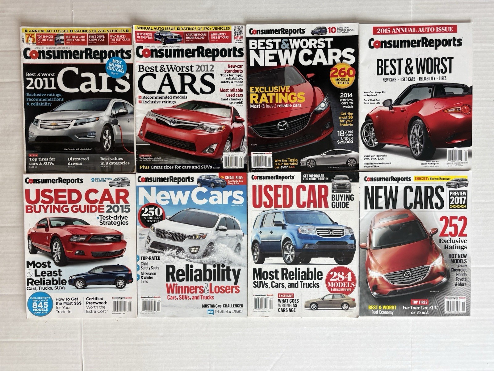 Consumer Reports Magazines New Cars 2011 2012 2014 2015 2016/Used Cars 2015 2016