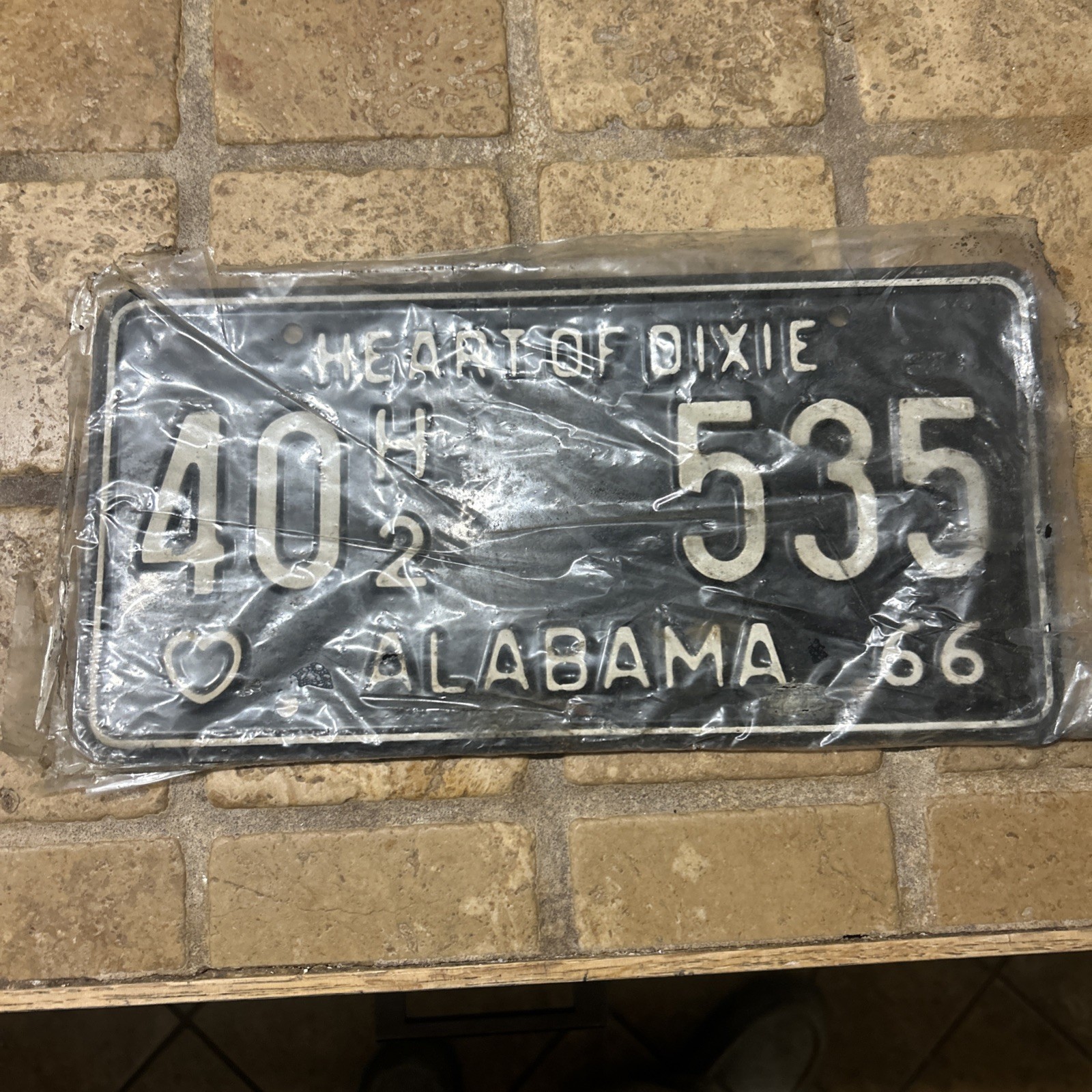 1966 Alabama License Plate #40 535 Never Used Still In Plastic NOS 1966 Alabama License Plate #40 535 Never Used Still In Plastic NOS