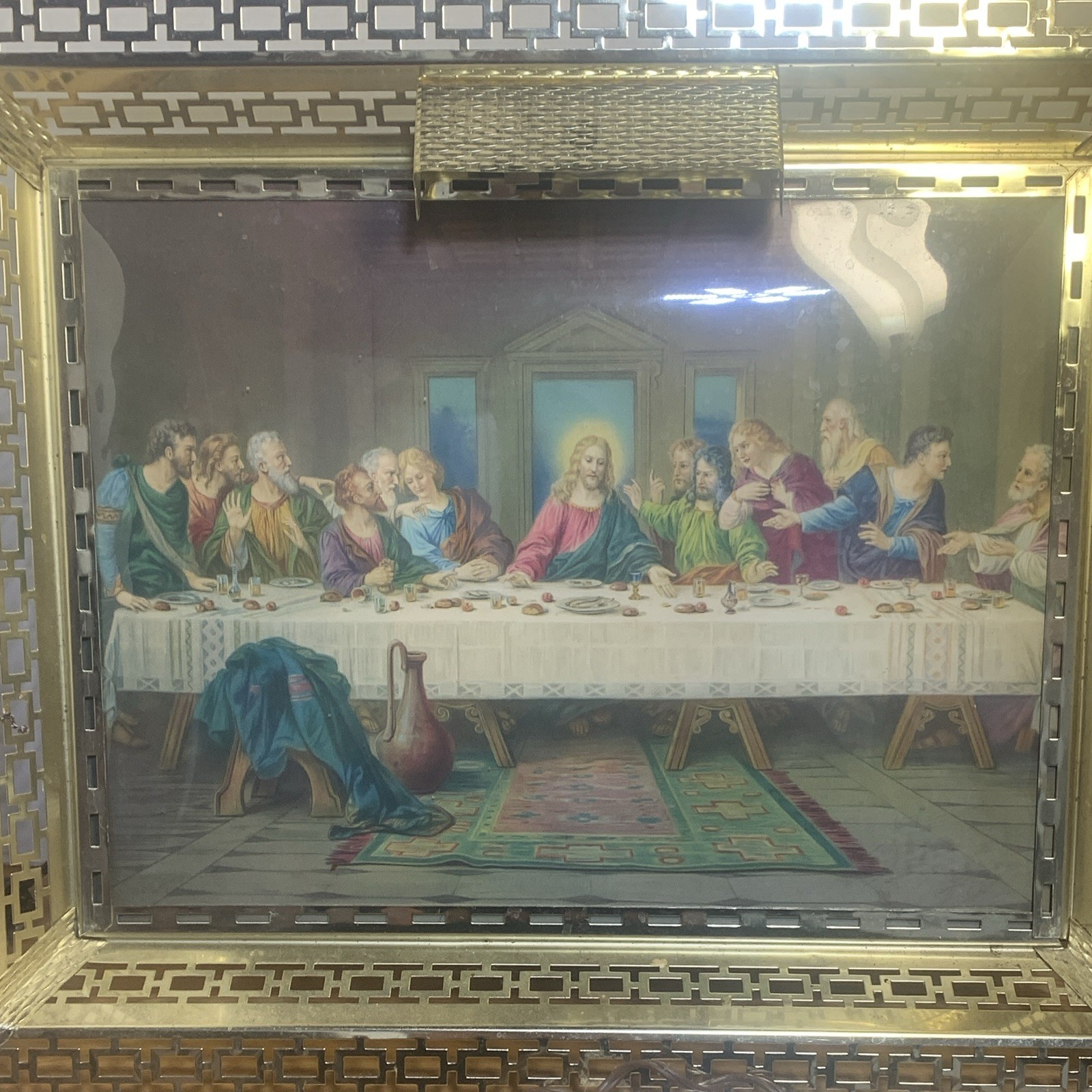 Mid Century Vintage Metal Lighted Frame Last Supper Wall Hanging Vintage Oddity Mid Century Vintage Metal Lighted Frame Last Supper Wall Hanging Vintage Oddity
