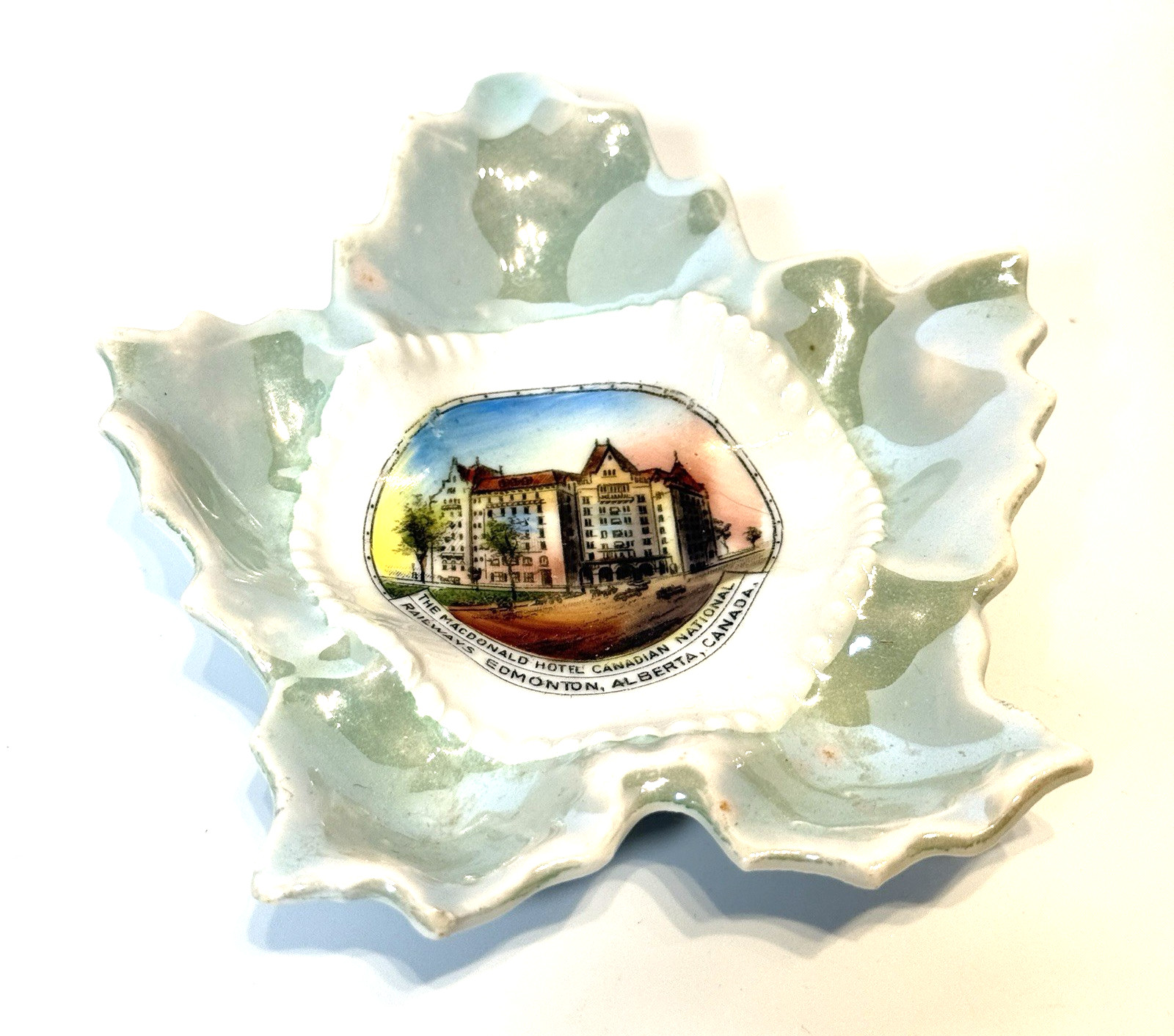 Antique Macdonald Hotel National Railway Alberta Canada Souvenir Plate Dish