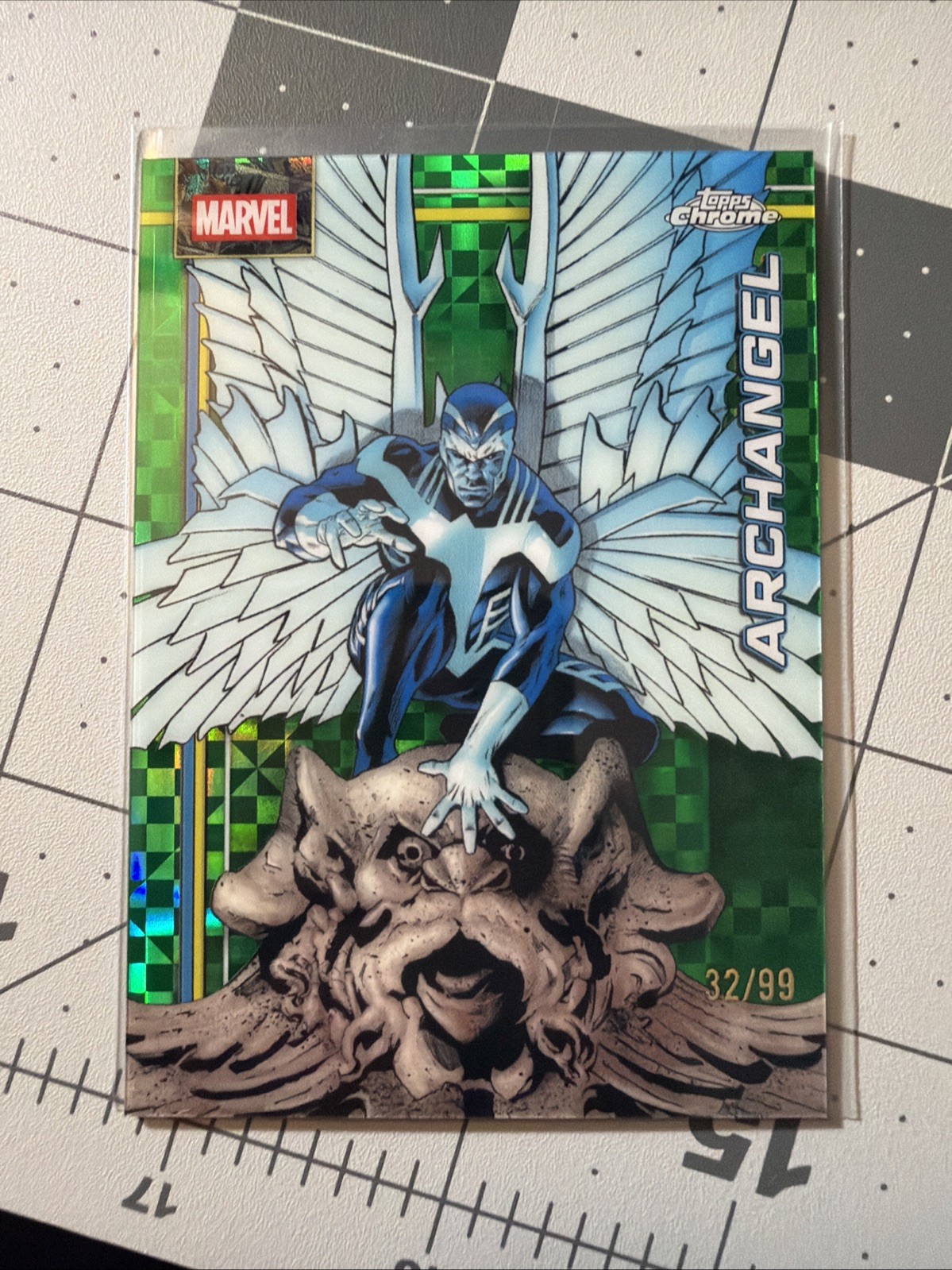 2026 Topps Chrome Marvel Green Lightning Refractor 32/99 Archangel