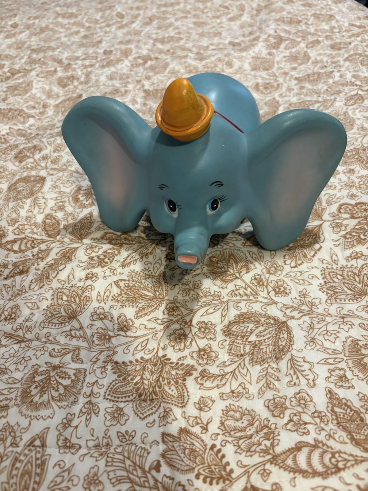 Vintage Walt Disney Productions Dumbo Figure Plastic Made In Japan Light Blue