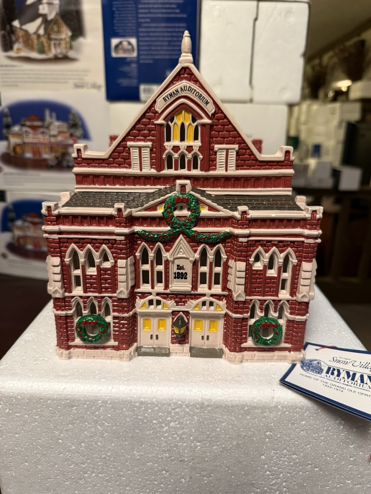 Vintage 1995 Dept 56 Snow Village Ryman Auditorium 54855 EXCELLENT CONDITION Box