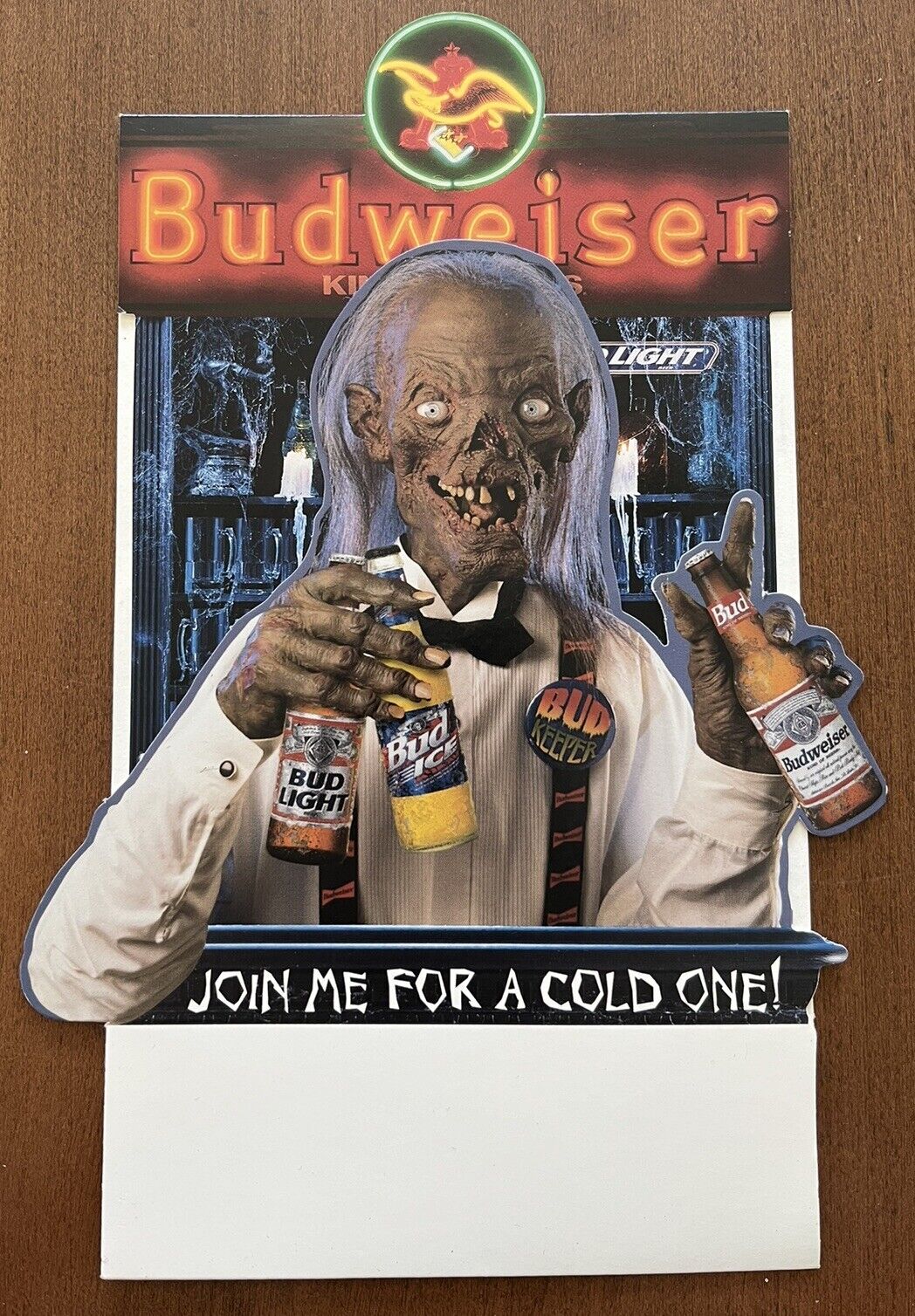 Vintage Tales From The Crypt Keeper Budweiser Promo Table Display 1995 Bud Ice