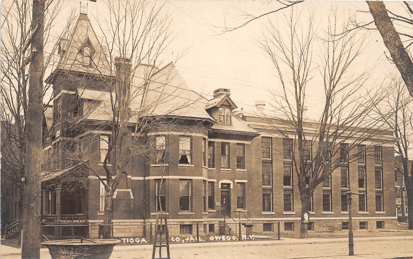 J50/ Owego New York RPPC Postcard c1910 Tioga County Jail Building 370