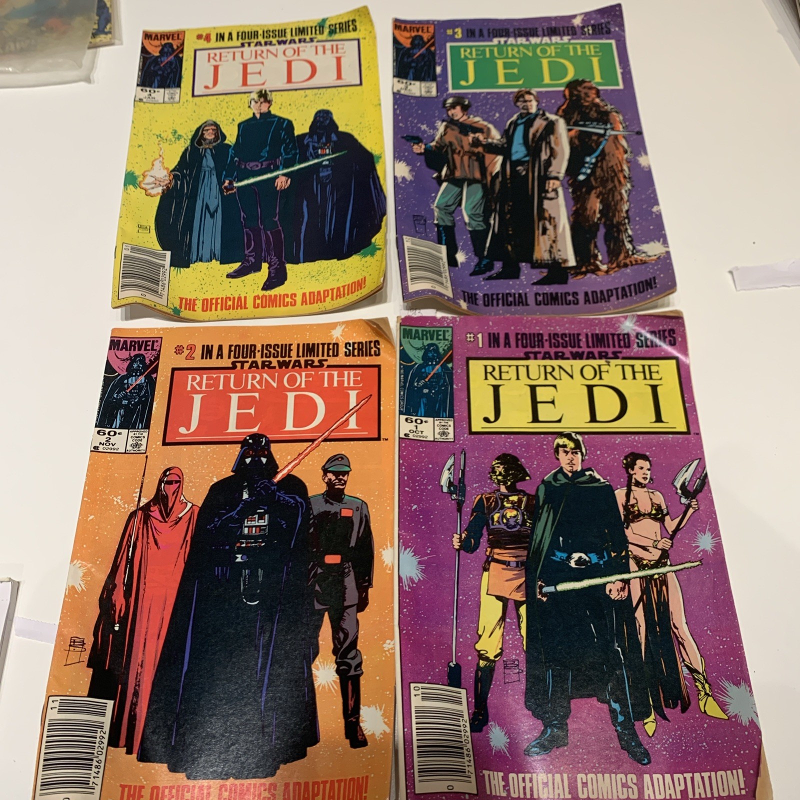 Star Wars Return of the Jedi Comic Set (1983-84) Issues #1 - 4 Newsstand Marvel