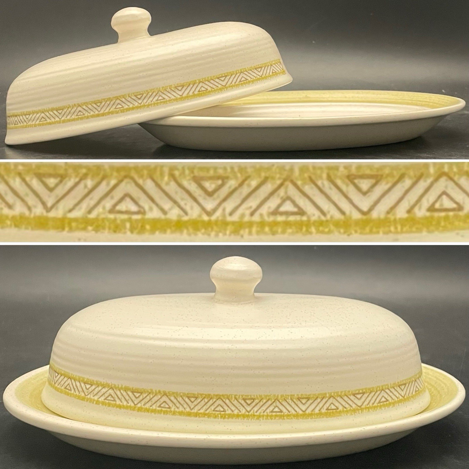 Franciscan Interpace Earthenware Hacienda Oval Butter Dish 1964-1983 Made in USA Franciscan Interpace Earthenware Hacienda Oval Butter Dish 1964-1983 Made in USA