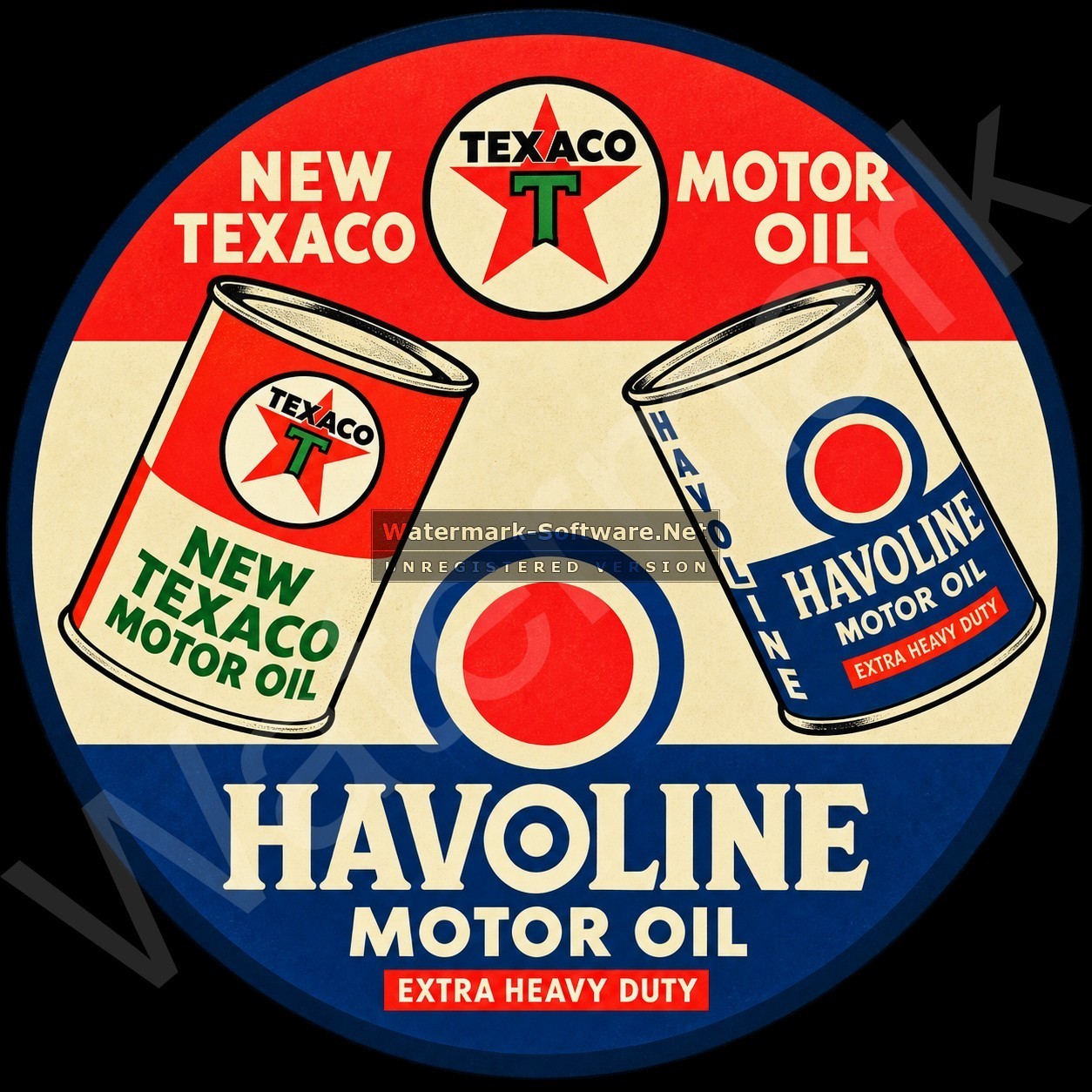 Texaco Havoline Oil Sign 11.75\