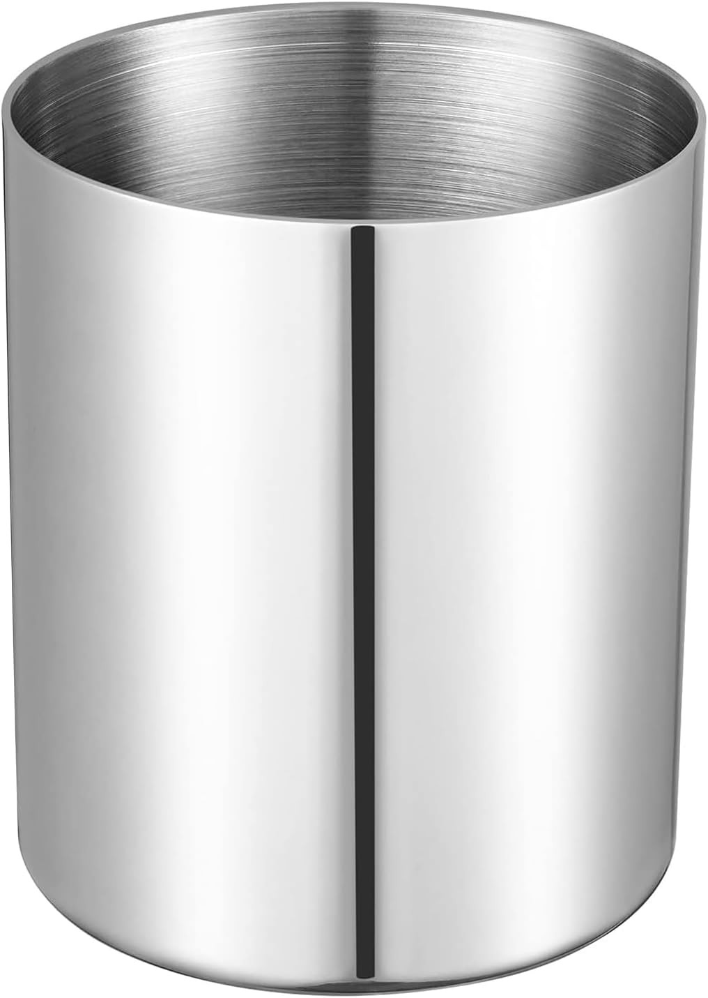 Silver Pencil Holder for Desk, 304 Stainless Steel Desktop Pen, Pencil Holder