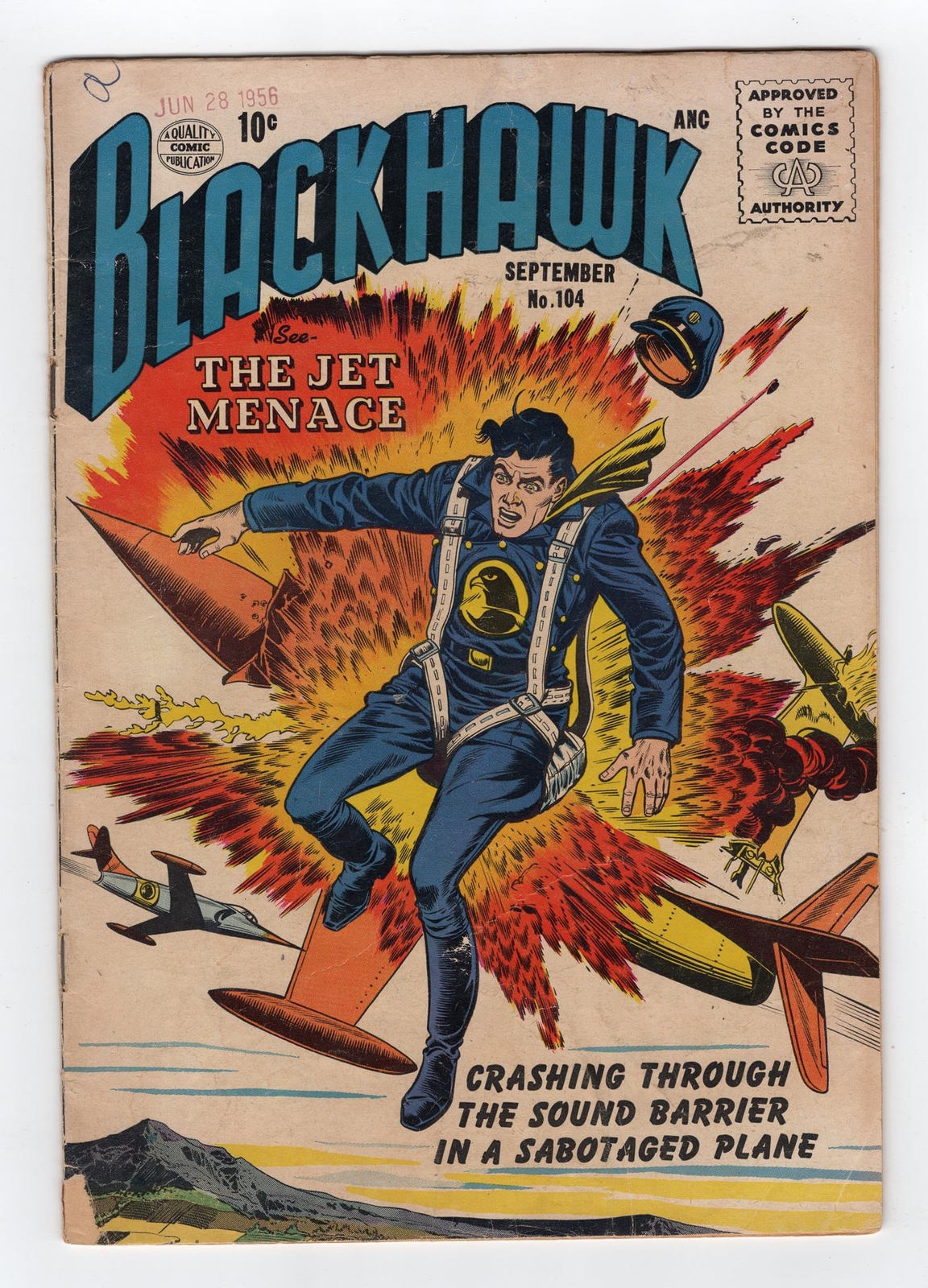 1956 DC BLACKHAWK #104 1ST APP OF KURT VON KULLMAN & DEATH OF MALCOLM CUMMING