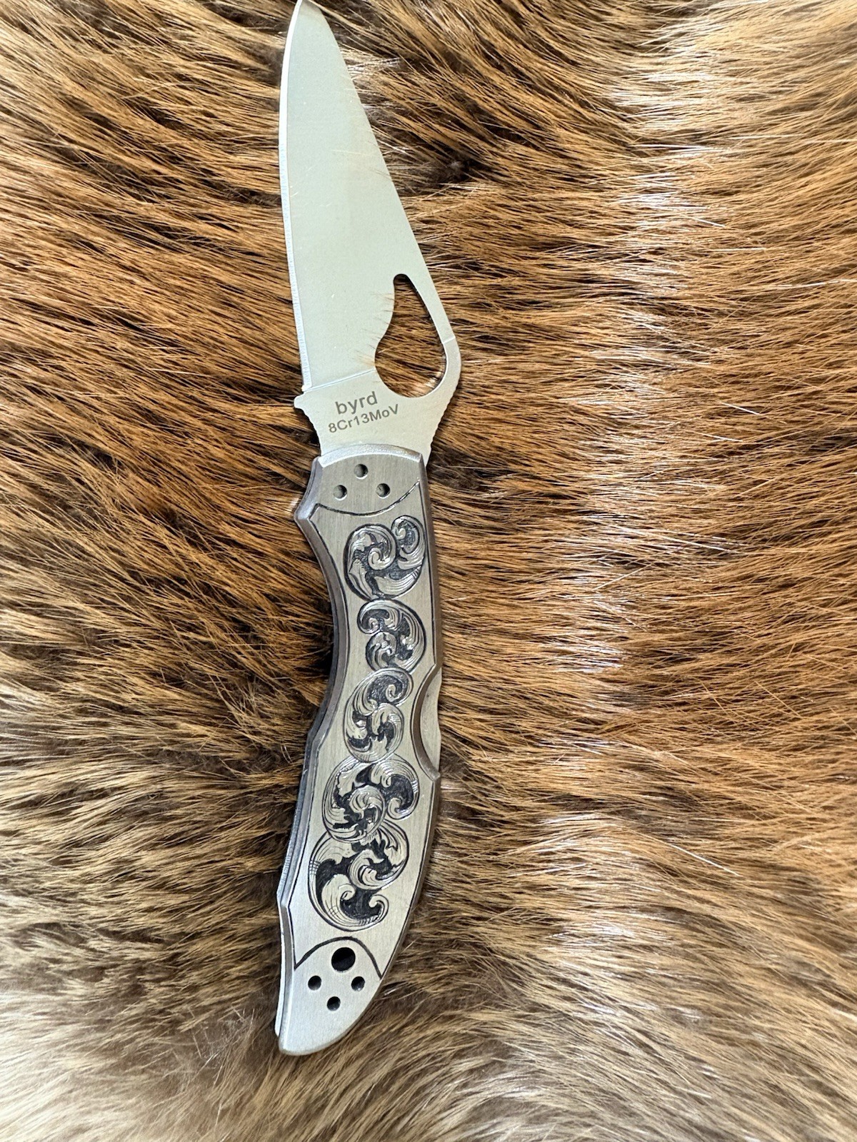 Hand Engraved Byrd Meadowlark 2 Knife BY04P2 2.93\