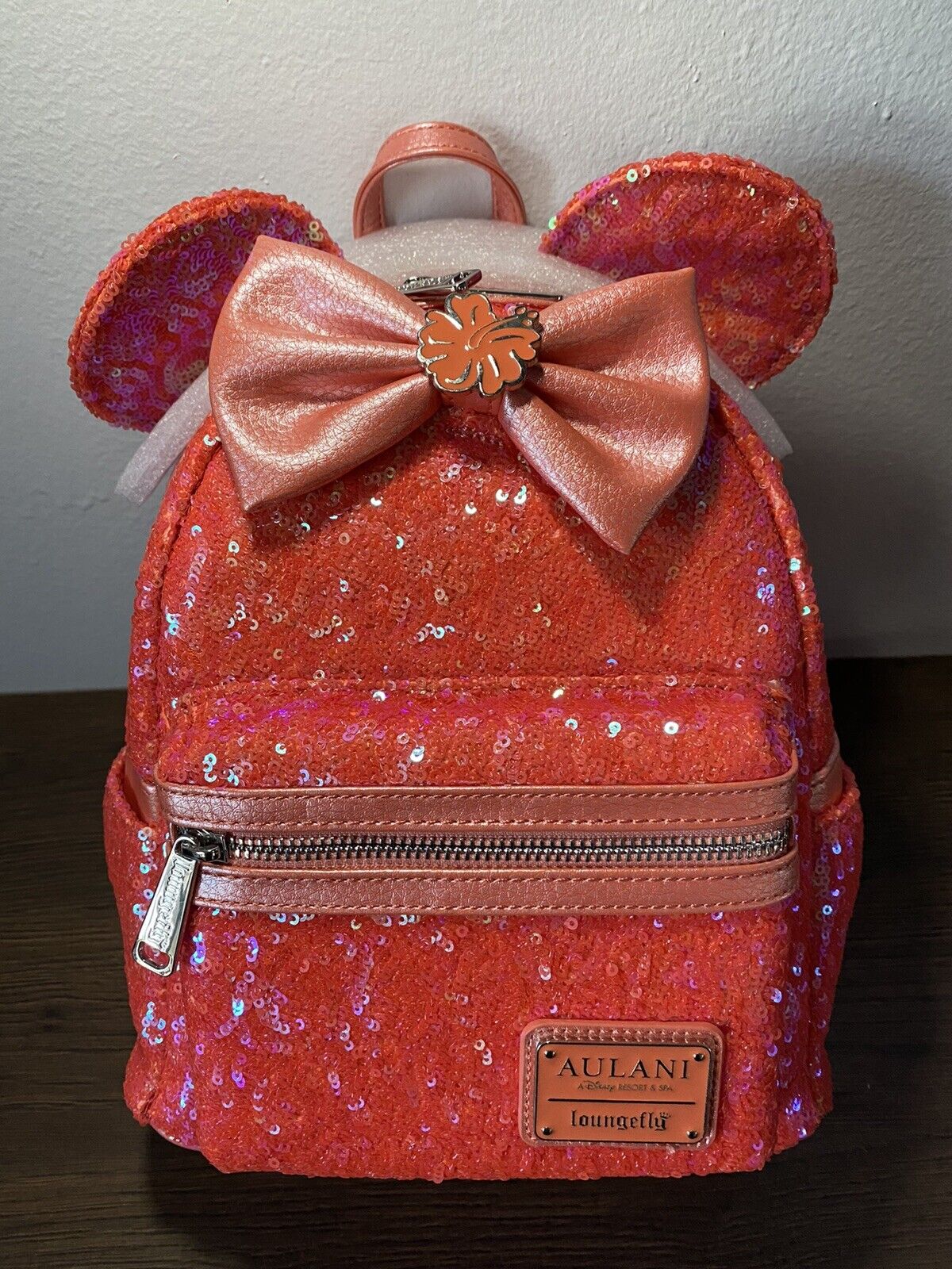 ✨Disney Aulani Coral Sequin Loungefly Mini Backpack