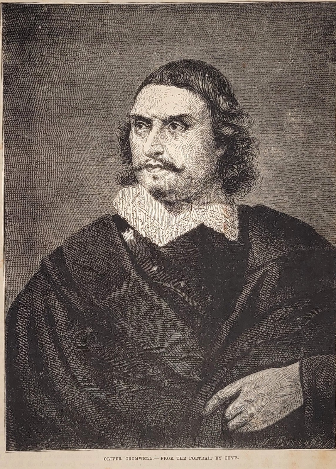 Oliver Cromwell Portrait Engraving 1876 Frank Leslie’s Popular Monthly