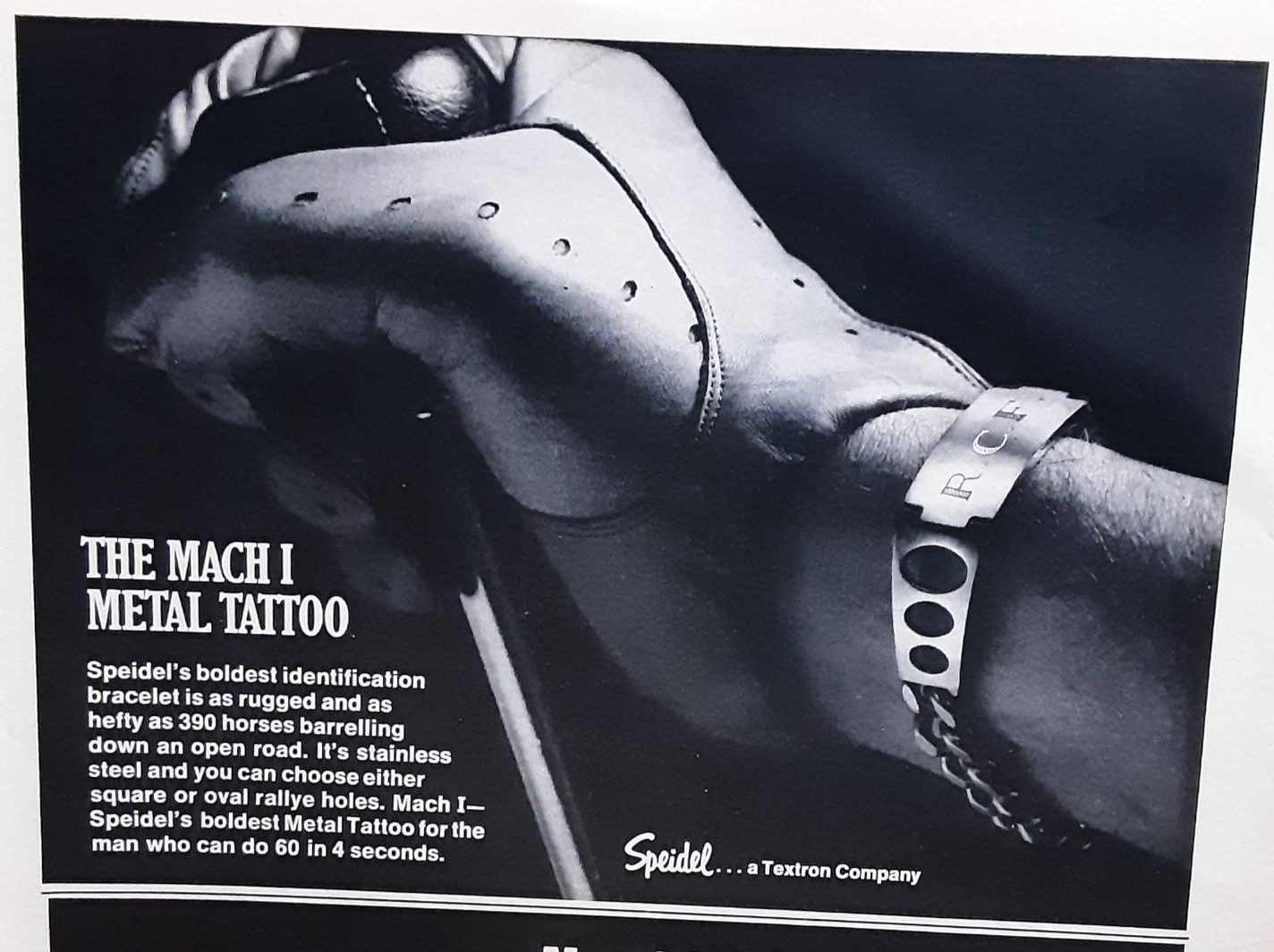 1971 Speidel Mach I Metal Tattoo Bracelet Vintage Print Ad 1971 Speidel Mach I Metal Tattoo Bracelet Vintage Print Ad