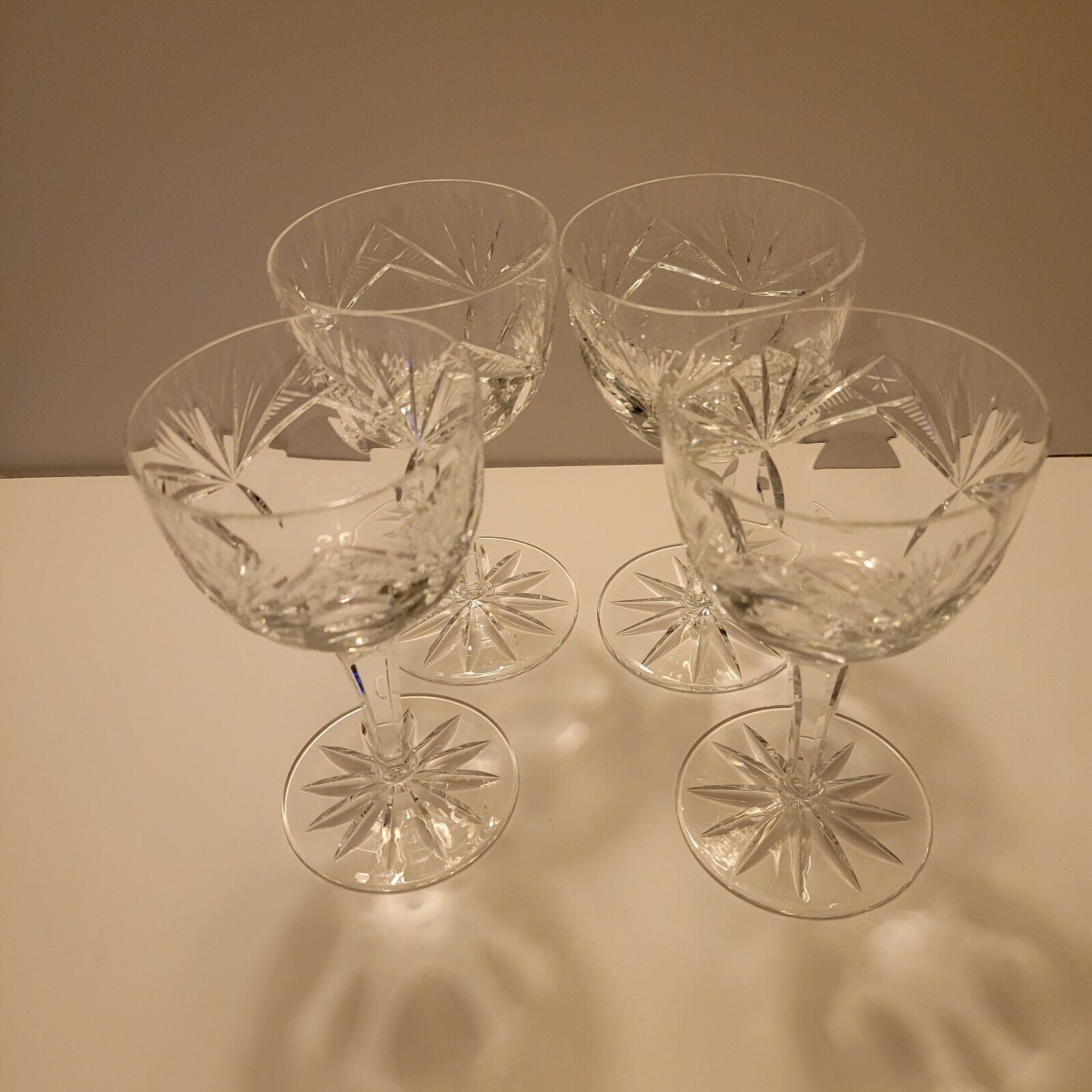 Gorham Crystal Rosewood Wine Wine Glasses Vintage Set Of 4 