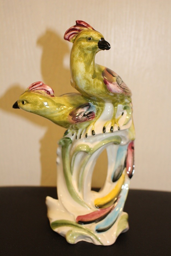 VINTAGE DOUBLE BIRD OF PARADISE MADDUX CALIFORNIA FIGURINE 9 1/2\
